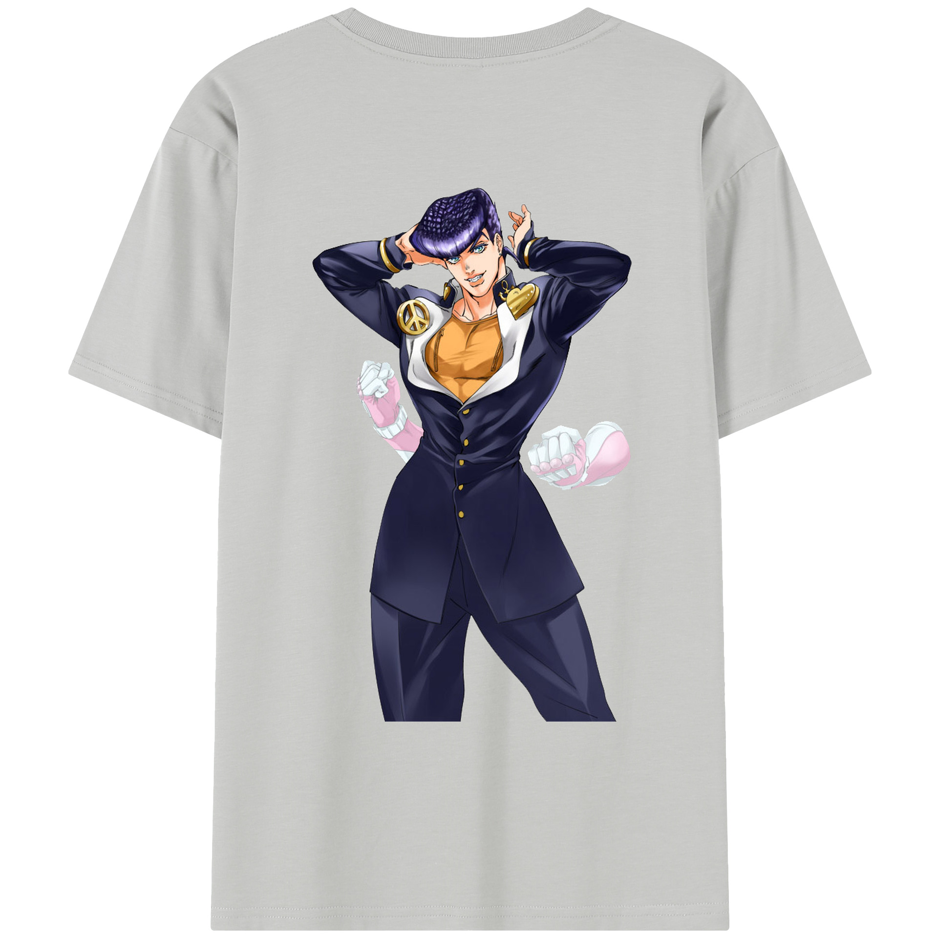 （画像用） ジョジョの奇妙な冒険 ひがしかた じょうすけ JoJo's Bizarre Adventure Higashikata Josuke レディース半袖Tシャツ(バックプリント)