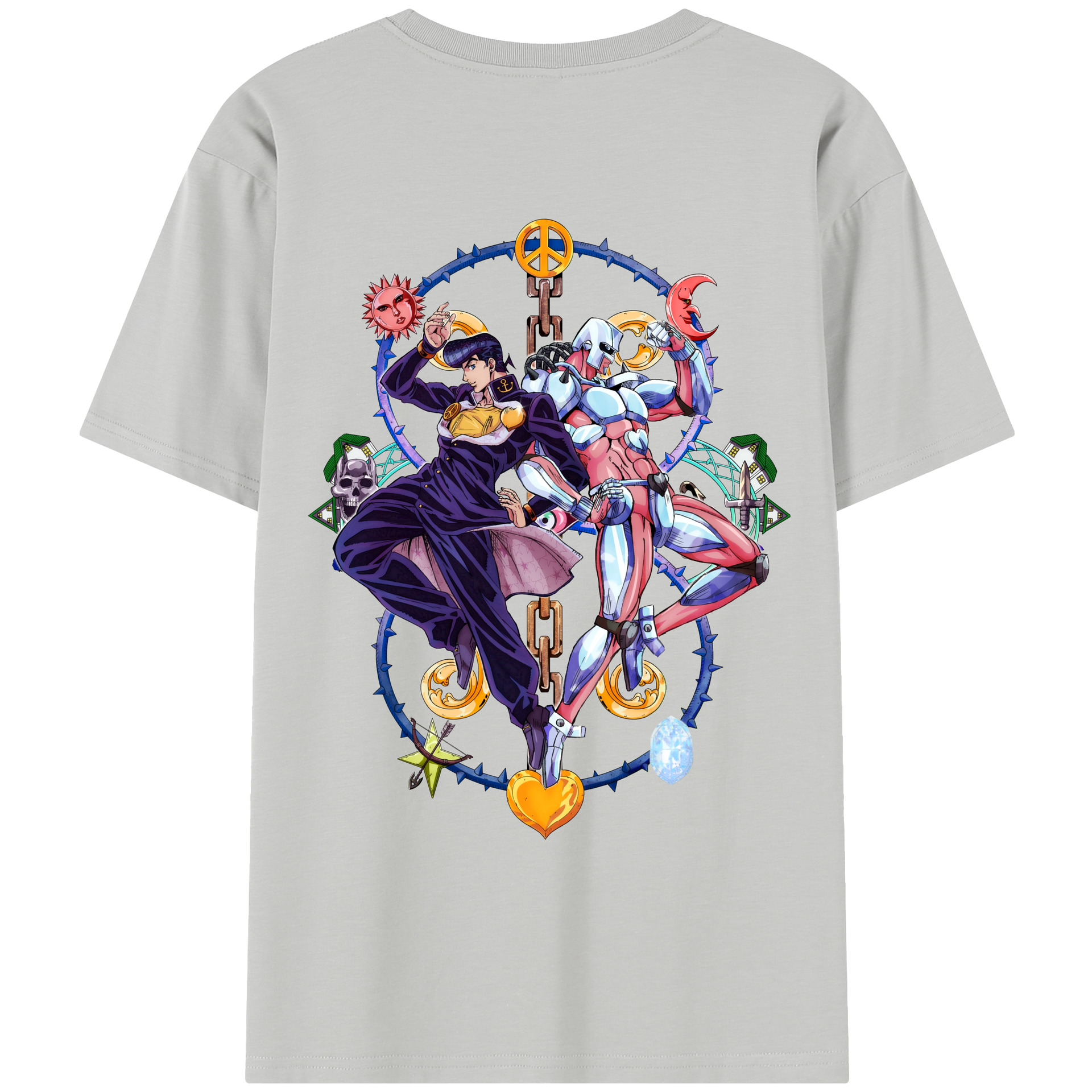 （画像用） ジョジョの奇妙な冒険 ひがしかた じょうすけ JoJo's Bizarre Adventure Higashikata Josuke レディース半袖Tシャツ(バックプリント)