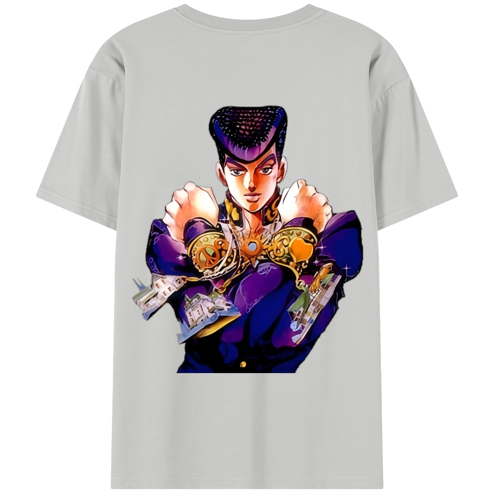 （画像用） ジョジョの奇妙な冒険 ひがしかた じょうすけ JoJo's Bizarre Adventure Higashikata Josuke レディース半袖Tシャツ(バックプリント)