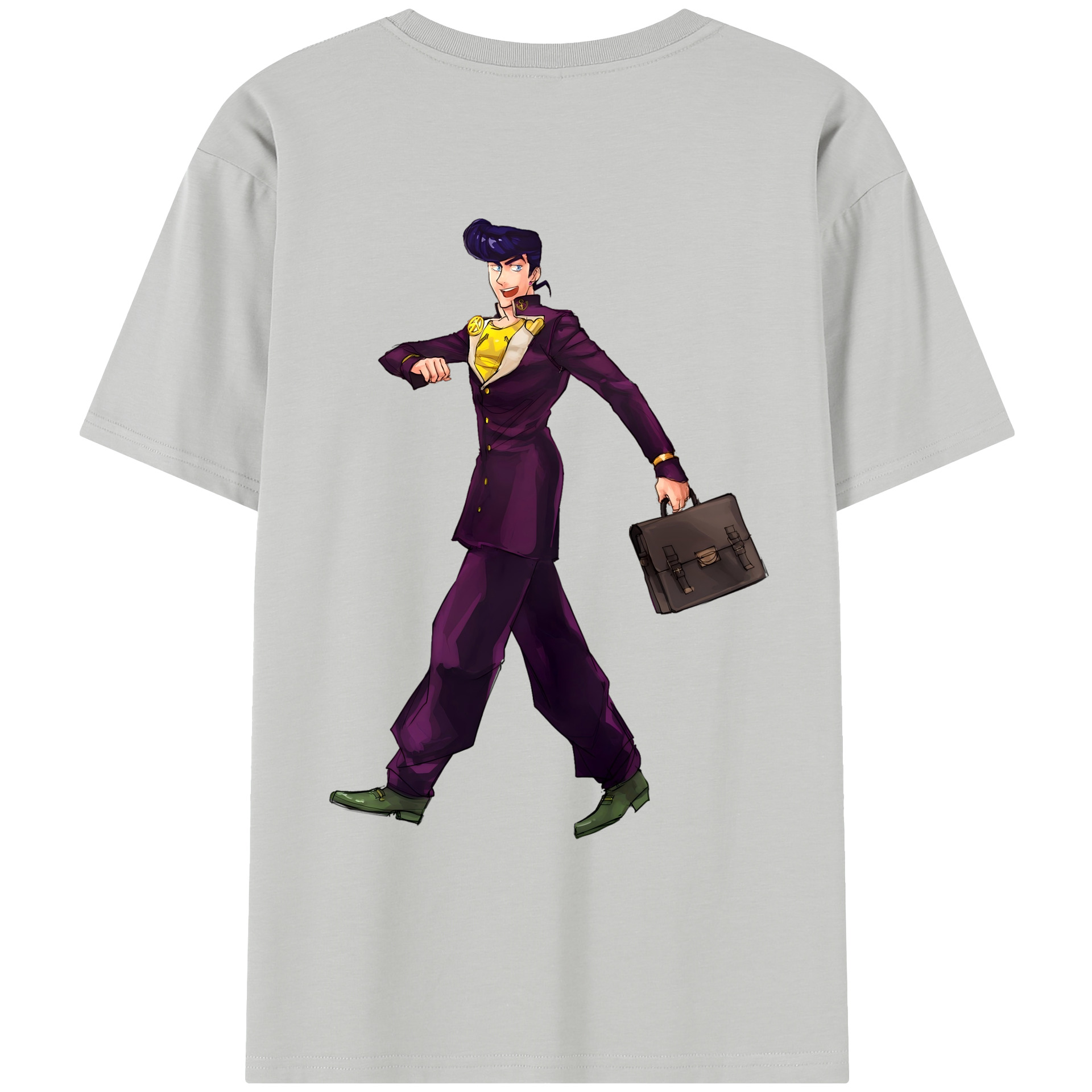 （画像用） ジョジョの奇妙な冒険 ひがしかた じょうすけ JoJo's Bizarre Adventure Higashikata Josuke レディース半袖Tシャツ(バックプリント)