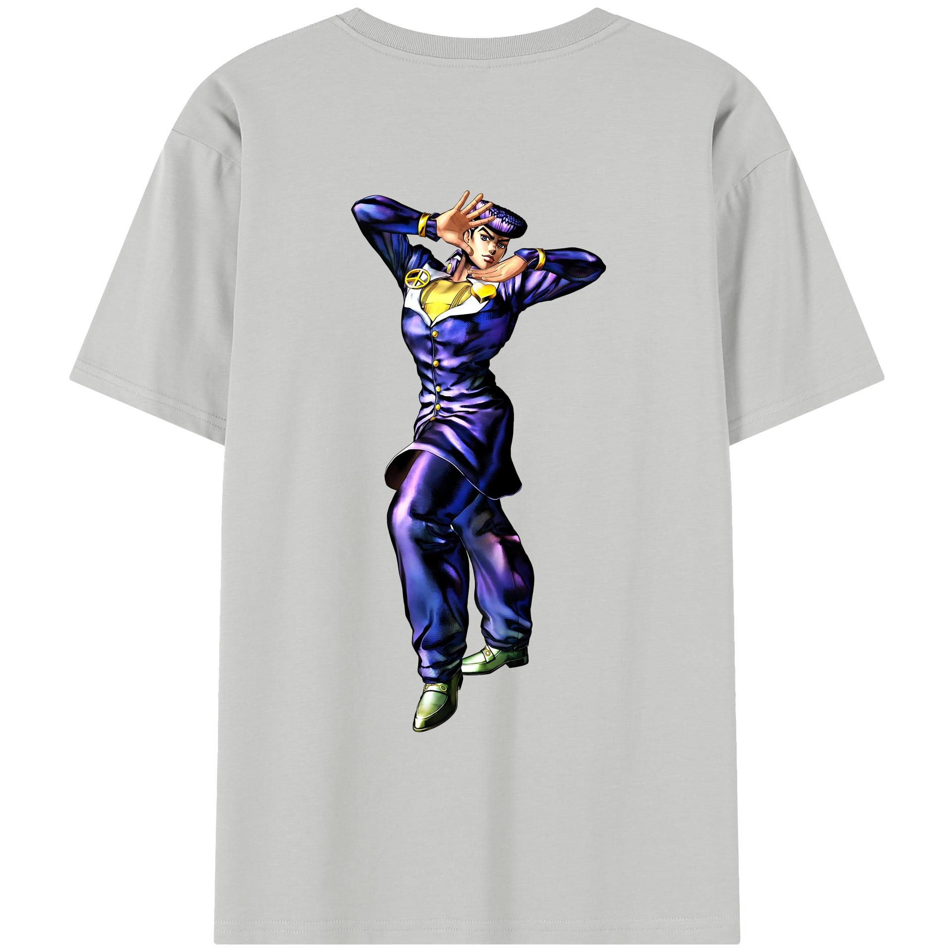 （画像用） ジョジョの奇妙な冒険 ひがしかた じょうすけ JoJo's Bizarre Adventure Higashikata Josuke レディース半袖Tシャツ(バックプリント)