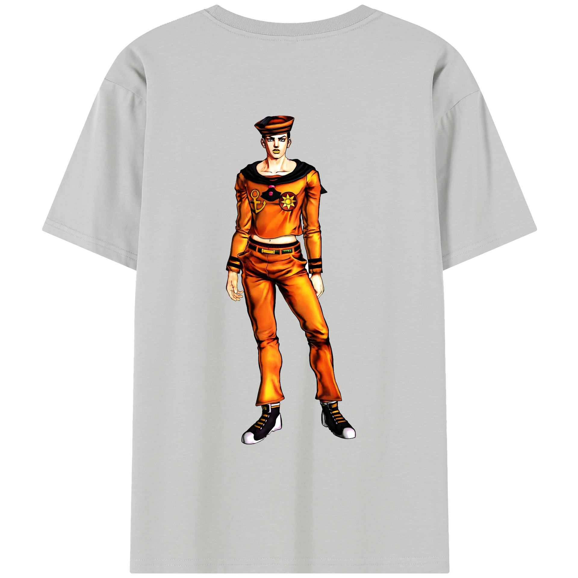 （画像用） ジョジョの奇妙な冒険 東方定助 JoJo's Bizarre Adventure Higashikata Josuke レディース半袖Tシャツ(バックプリント)