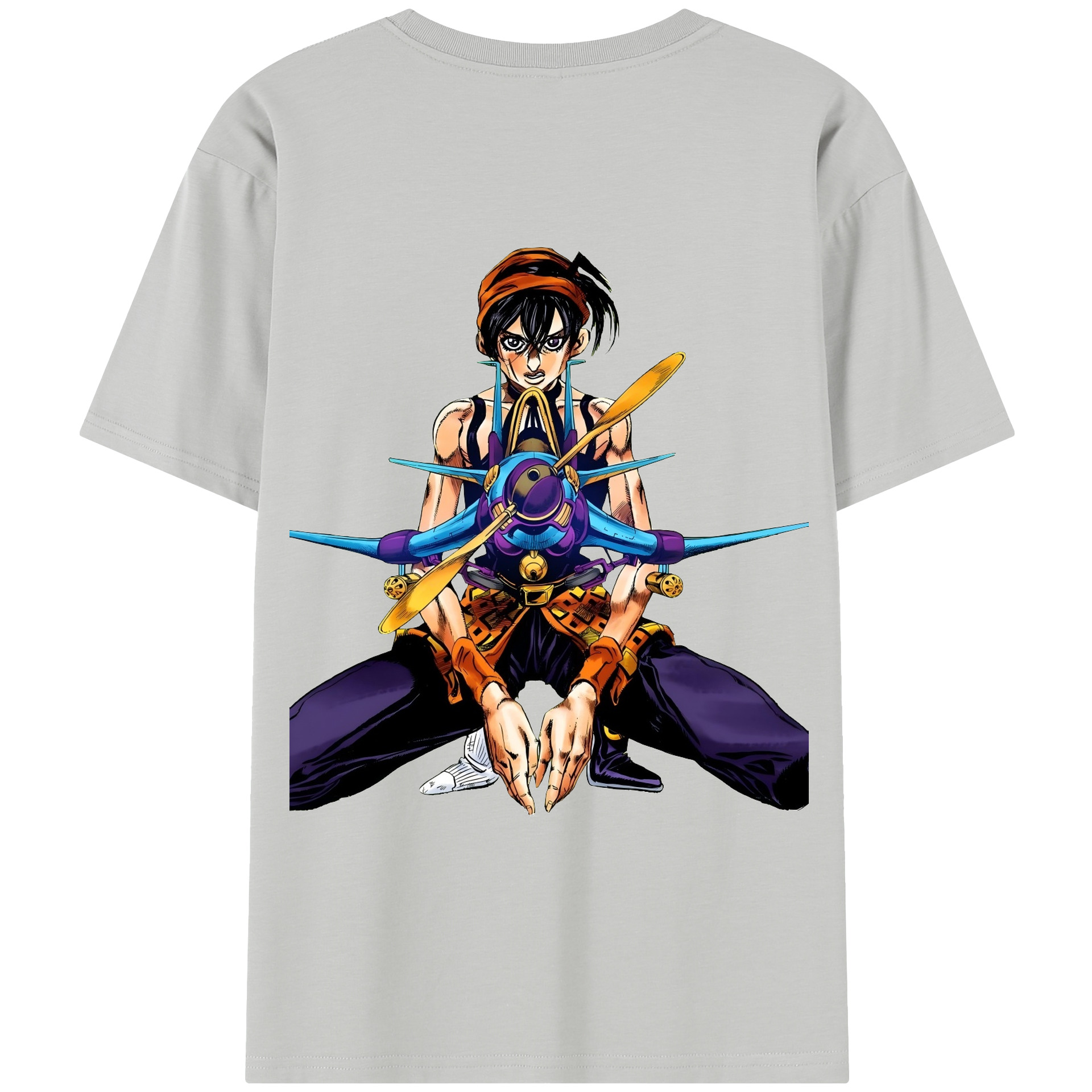 （画像用） ジョジョの奇妙な冒険 ナランチャ?ギルガ JoJo's Bizarre Adventure Narancia Ghirga レディース半袖Tシャツ(バックプリント)
