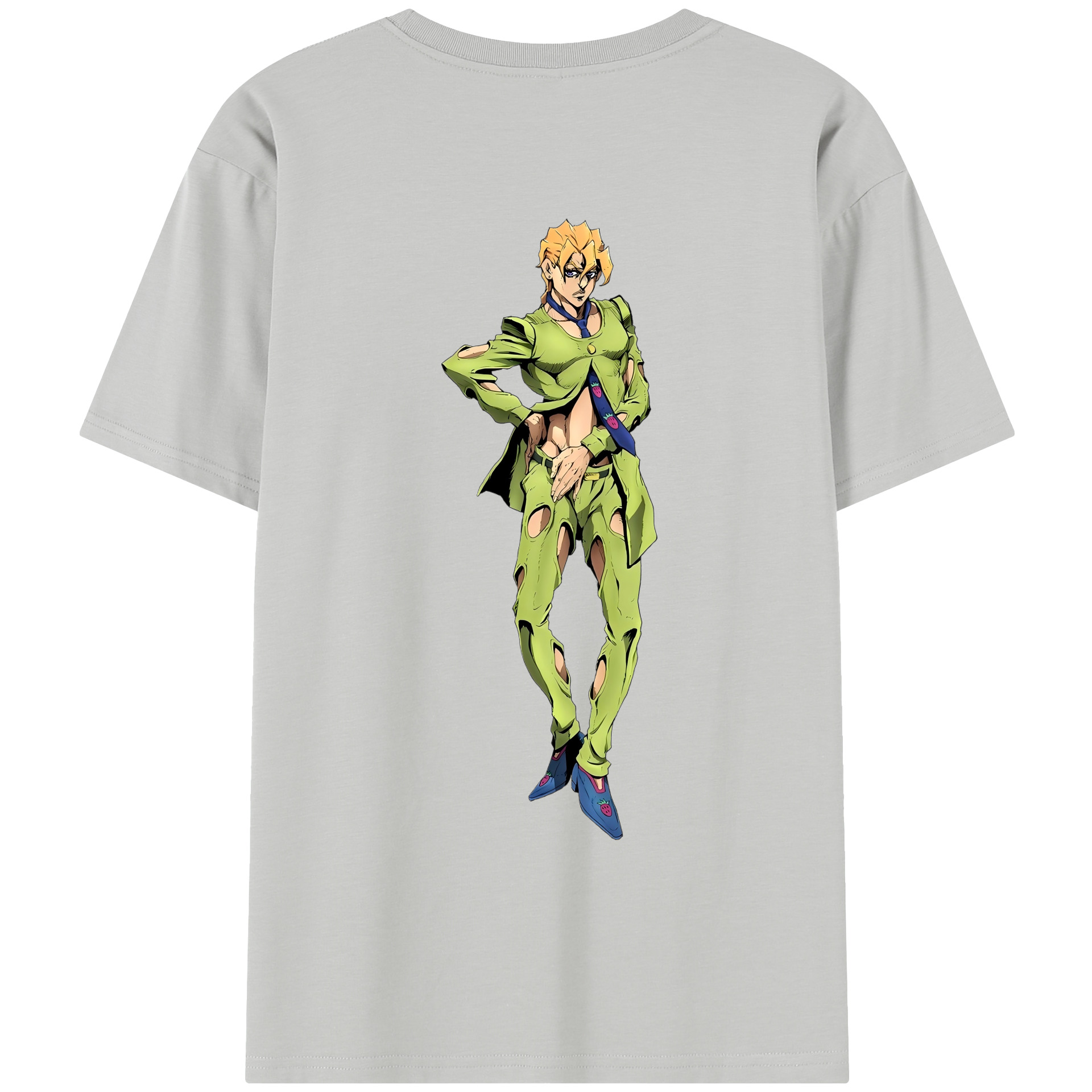 （画像用） ジョジョの奇妙な冒険 パンナコッタ?フー JoJo's Bizarre Adventure Pannacotta Fugo レディース半袖Tシャツ(バックプリント)