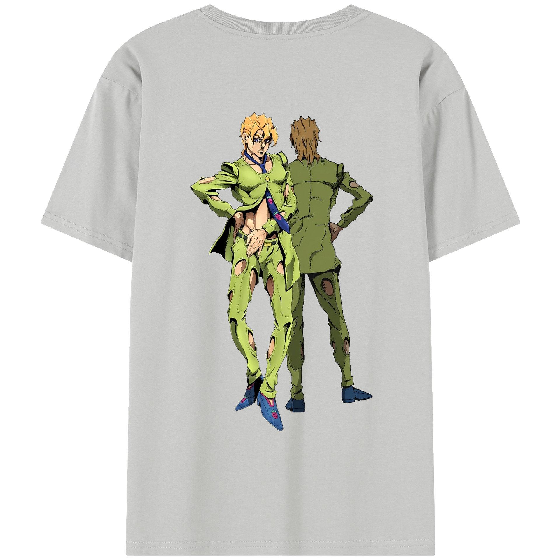 （画像用） ジョジョの奇妙な冒険 パンナコッタ?フー JoJo's Bizarre Adventure Pannacotta Fugo レディース半袖Tシャツ(バックプリント)