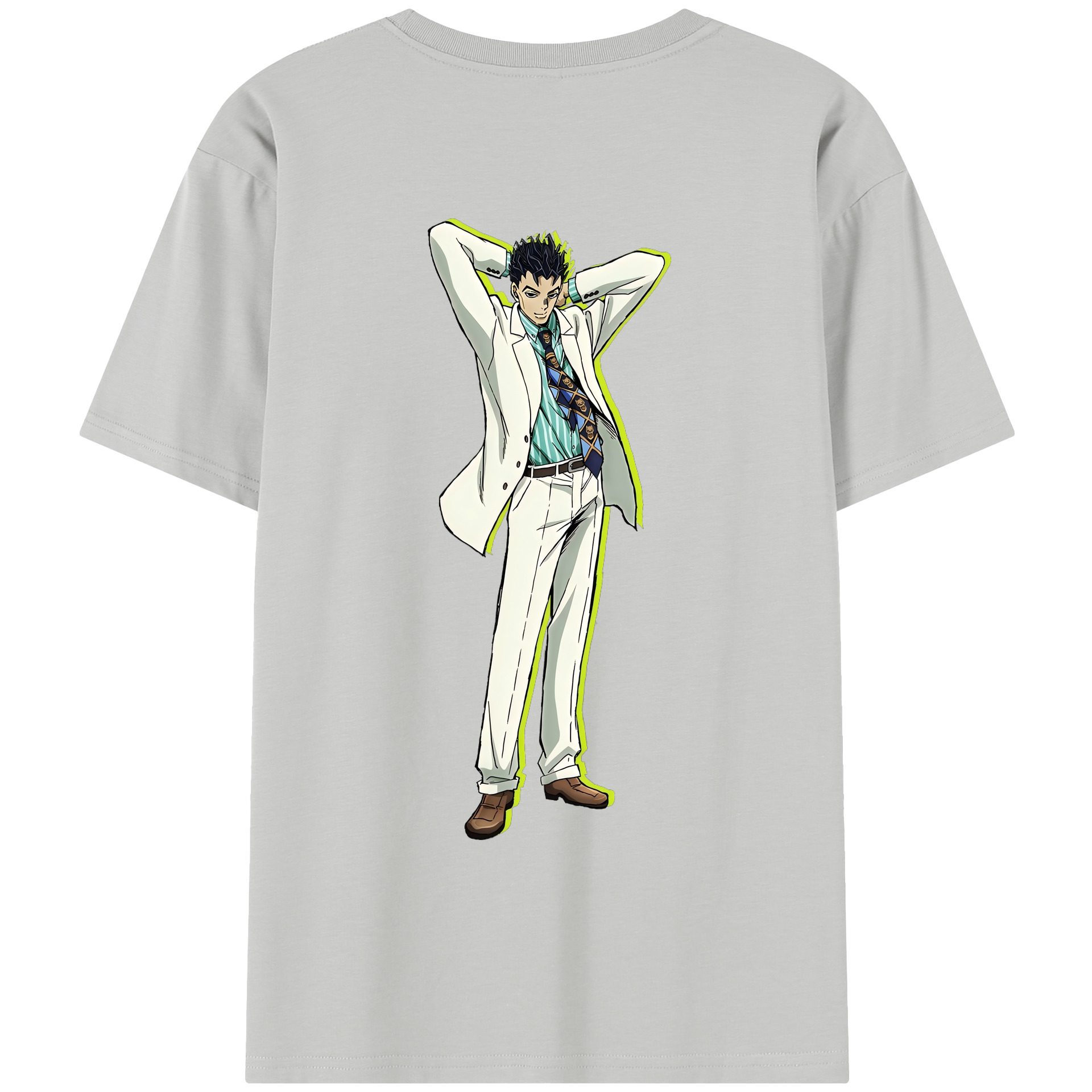 （画像用） ジョジョの奇妙な冒険 きら よしかげ JoJo's Bizarre Adventure Kira Yoshikage レディース半袖Tシャツ(バックプリント)