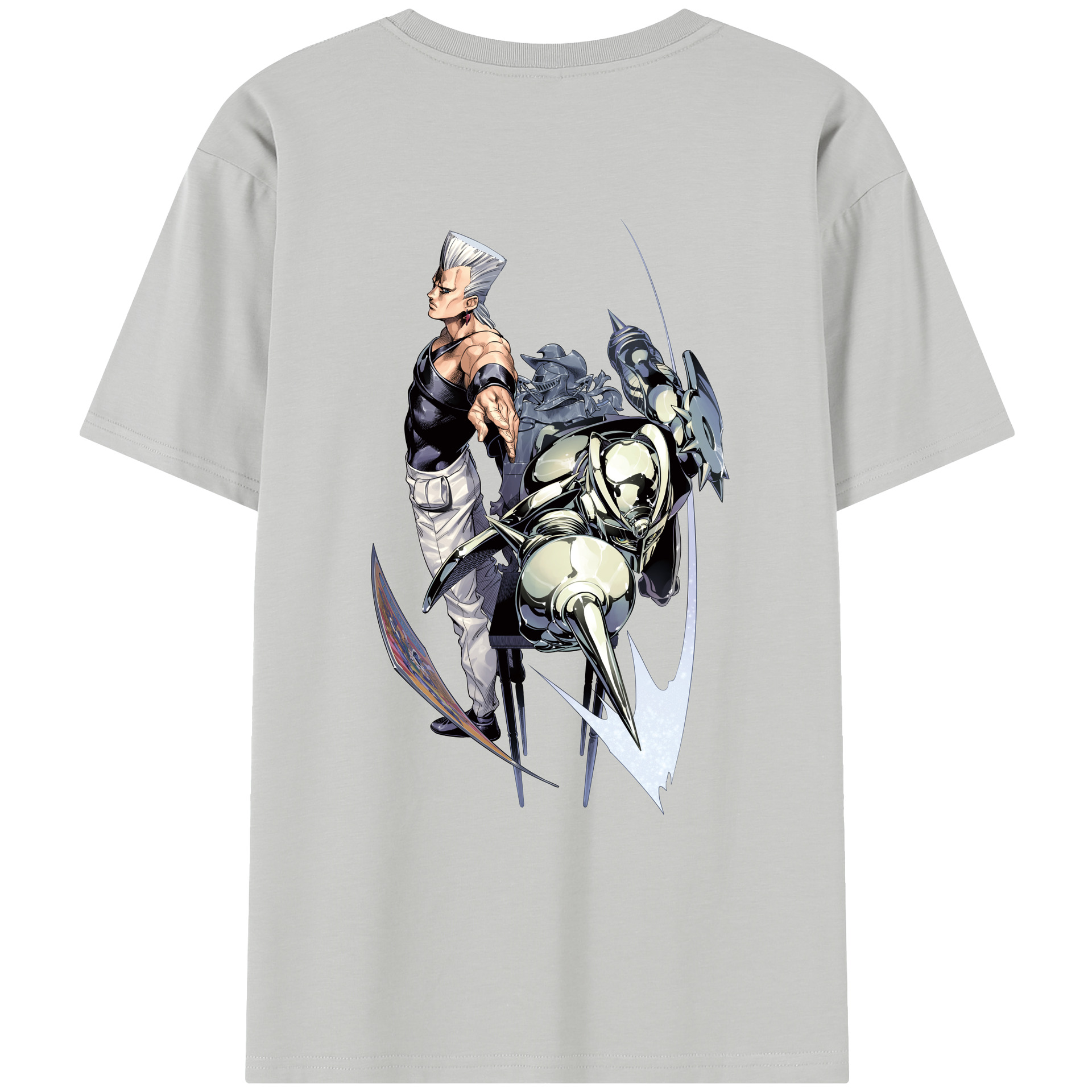 （画像用） ジョジョの奇妙な冒険 ジャン＝ピエール?ポルナレフ JoJo's Bizarre Adventure Jan Pierre Polnareff レディース半袖Tシャツ(バックプリント)
