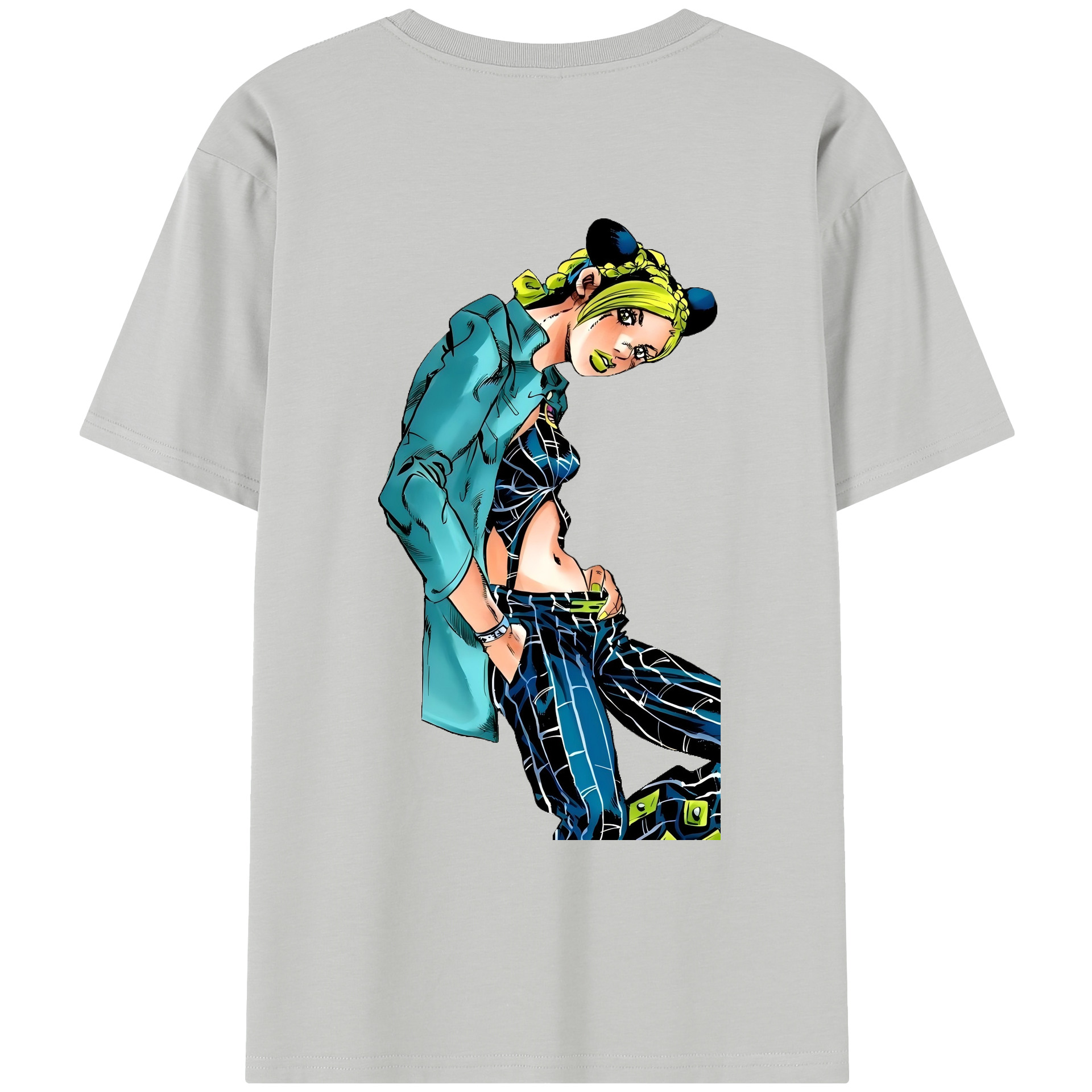 （画像用） "ジョジョの奇妙な冒険 くうじょう ジョリーン JoJo's Bizarre Adventure Jolyne Cujoh " レディース半袖Tシャツ(バックプリント)