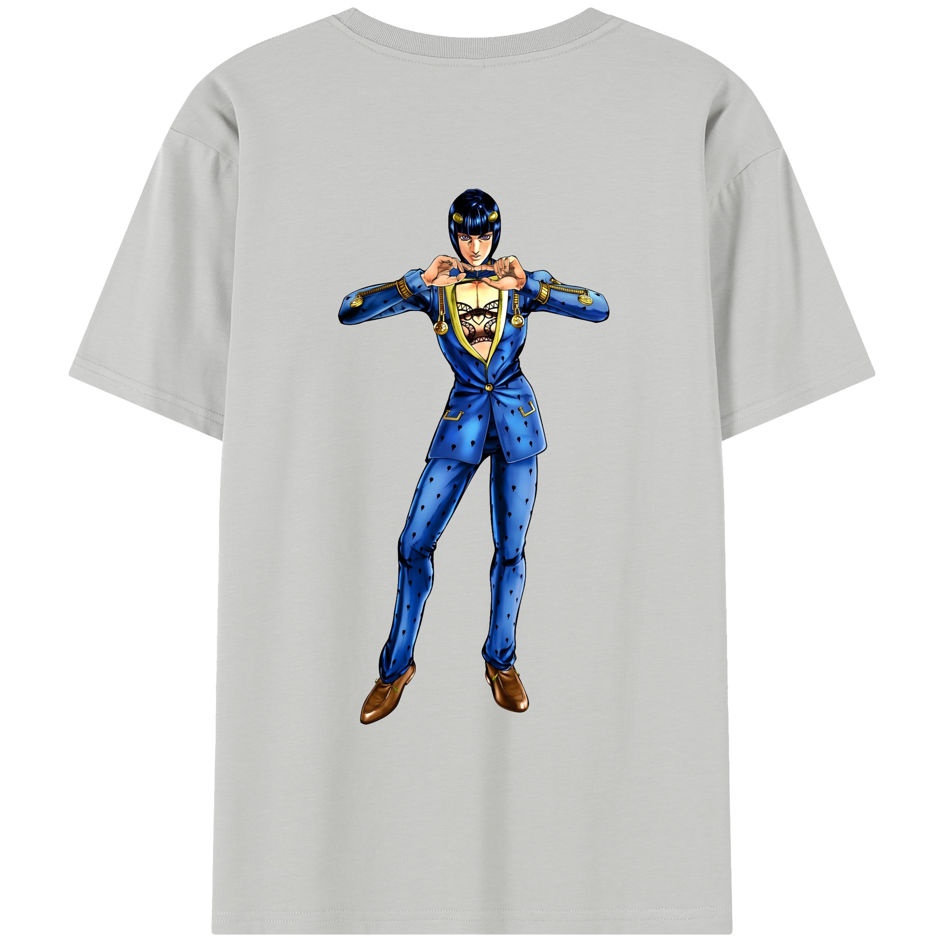 （画像用） ジョジョの奇妙な冒険 ブローノ?ブチャラティ JoJo's Bizarre Adventure Bruno Bucciarati レディース半袖Tシャツ(バックプリント)