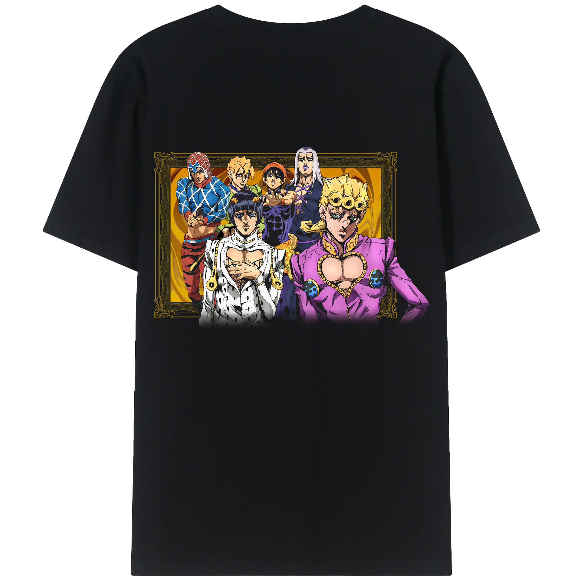 （画像用） ジョジョの奇妙な冒険 ジョルノ?ジョバァーナ JoJo's Bizarre Adventure Giorno Giovanna レディース半袖Tシャツ(バックプリント)