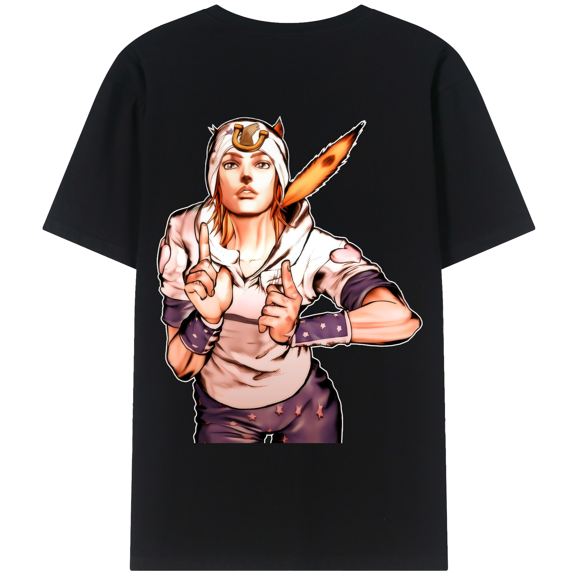 （画像用） ジョジョの奇妙な冒険 ジョナサン?ジョースター JoJo's Bizarre Adventure Jonathan Joestar レディース半袖Tシャツ(バックプリント)