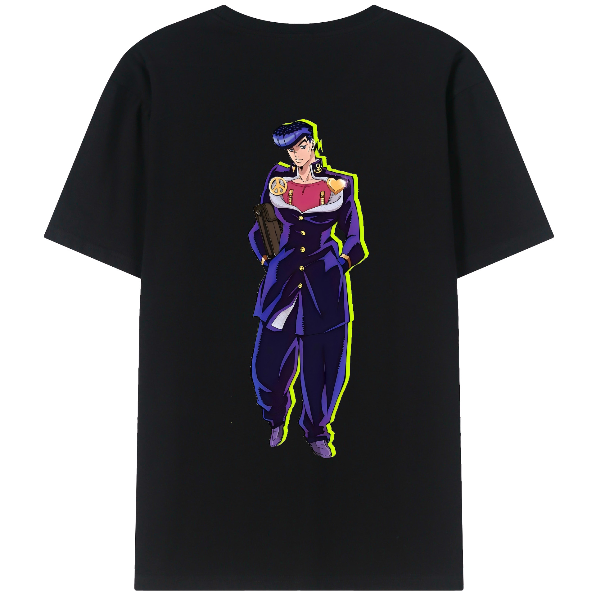 （画像用） ジョジョの奇妙な冒険 ひがしかた じょうすけ JoJo's Bizarre Adventure Higashikata Josuke レディース半袖Tシャツ(バックプリント)