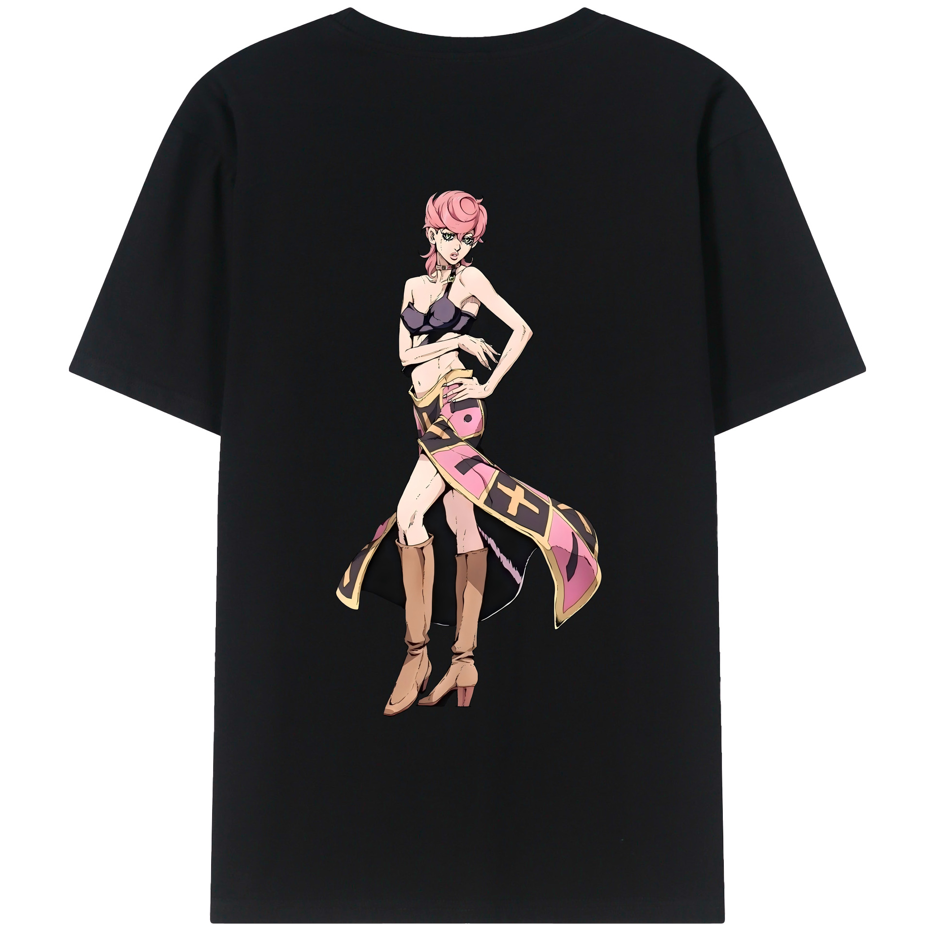 （画像用） ジョジョの奇妙な冒険 トリッシュ?ウナ JoJo's Bizarre Adventure Trish Una レディース半袖Tシャツ(バックプリント)