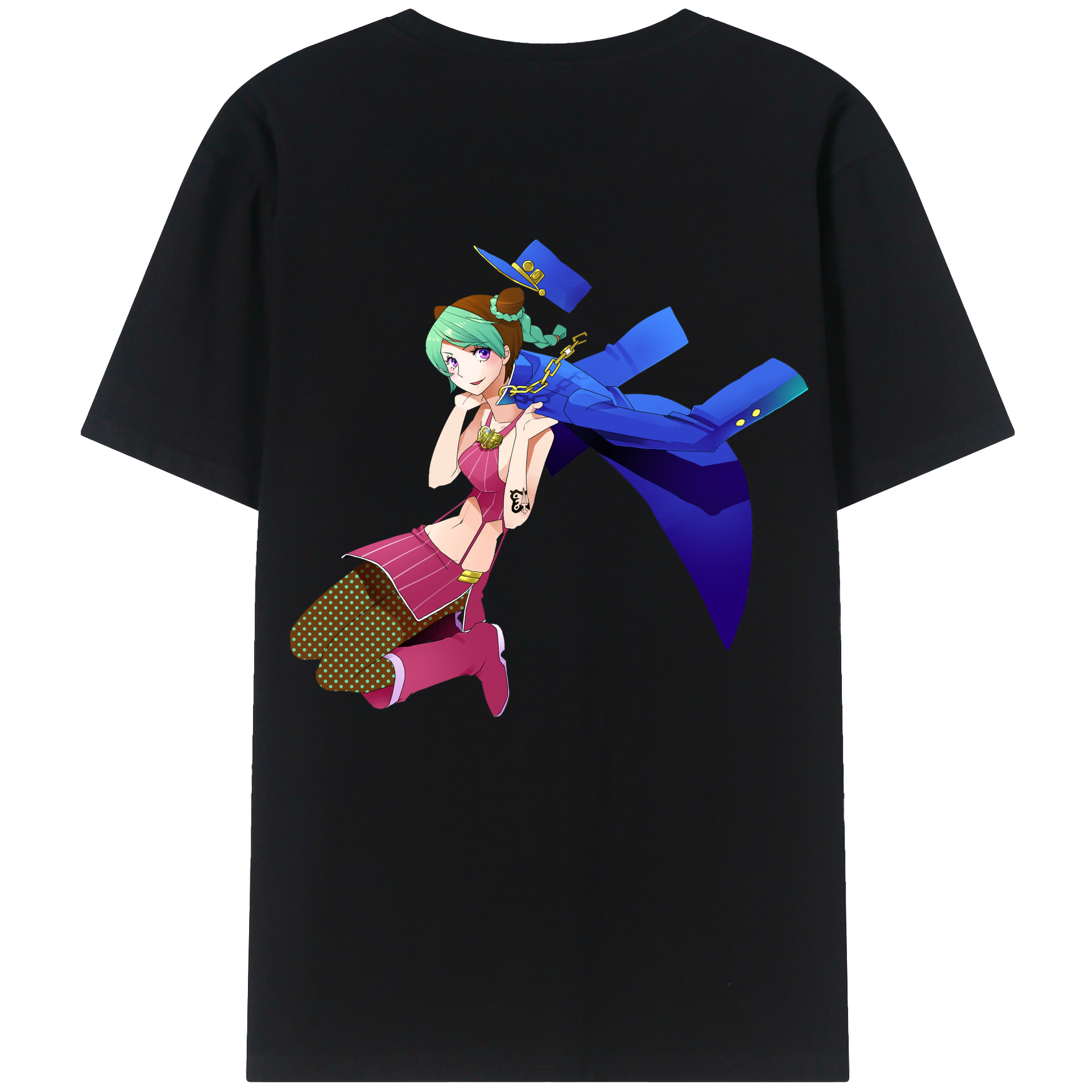 （画像用） "ジョジョの奇妙な冒険 くうじょう ジョリーン JoJo's Bizarre Adventure Jolyne Cujoh " レディース半袖Tシャツ(バックプリント)