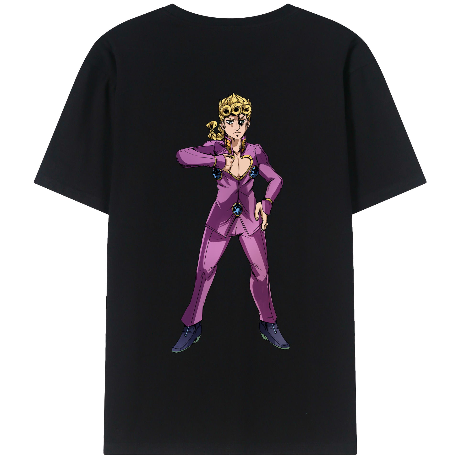 （画像用） ジョジョの奇妙な冒険 ジョルノ?ジョバァーナ JoJo's Bizarre Adventure Giorno Giovanna レディース半袖Tシャツ(バックプリント)