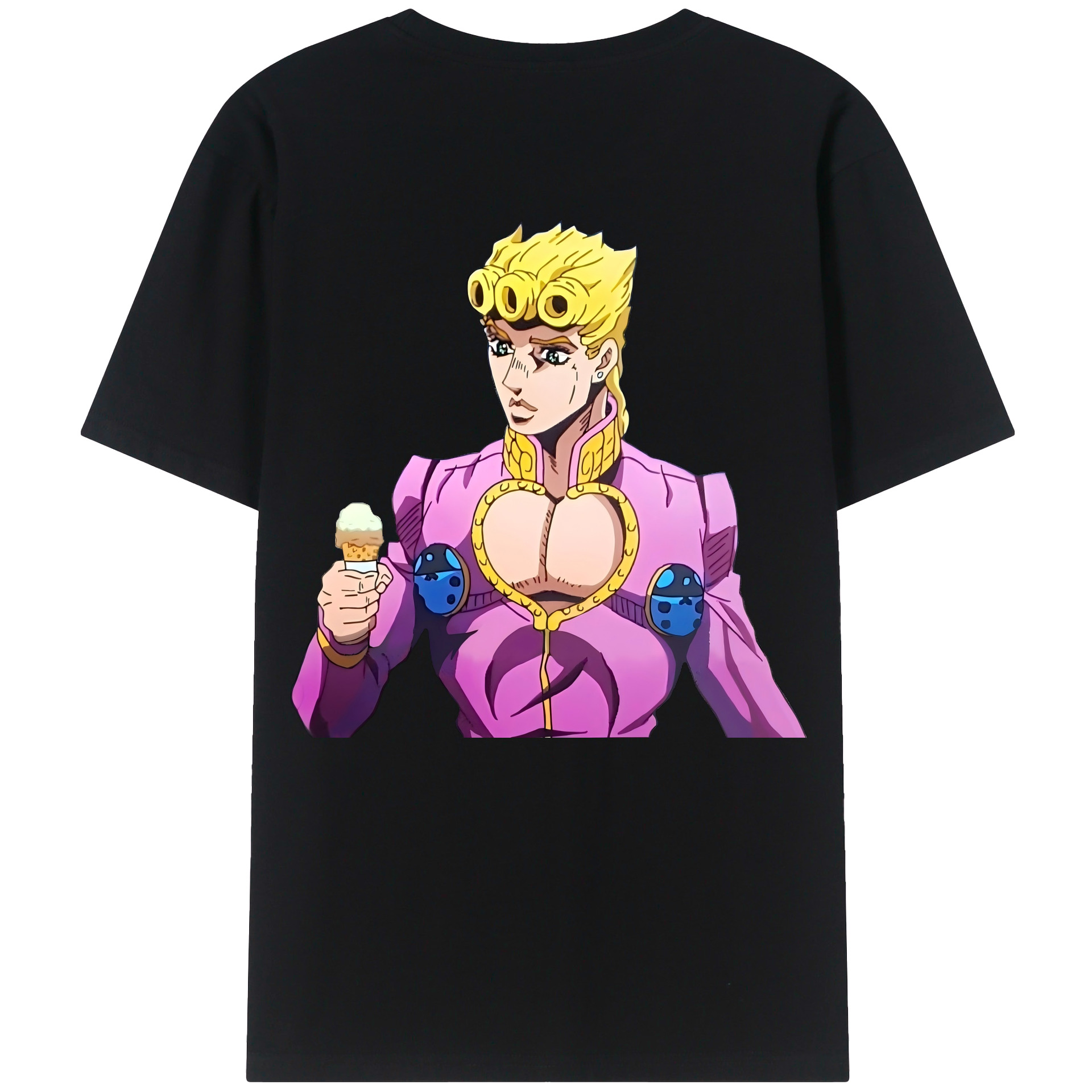 （画像用） ジョジョの奇妙な冒険 ジョルノ?ジョバァーナ JoJo's Bizarre Adventure Giorno Giovanna レディース半袖Tシャツ(バックプリント)