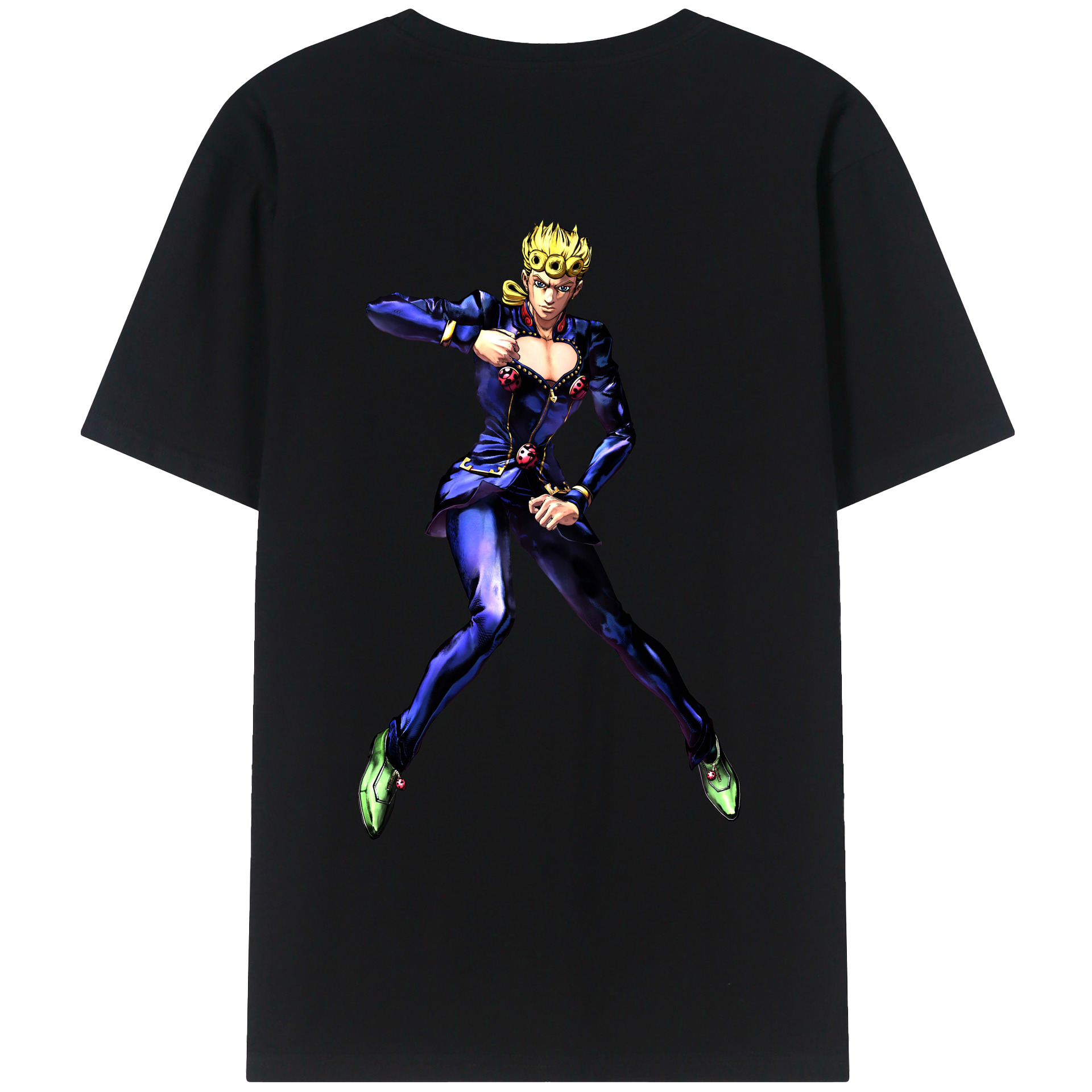 （画像用） ジョジョの奇妙な冒険 ジョルノ?ジョバァーナ JoJo's Bizarre Adventure Giorno Giovanna レディース半袖Tシャツ(バックプリント)