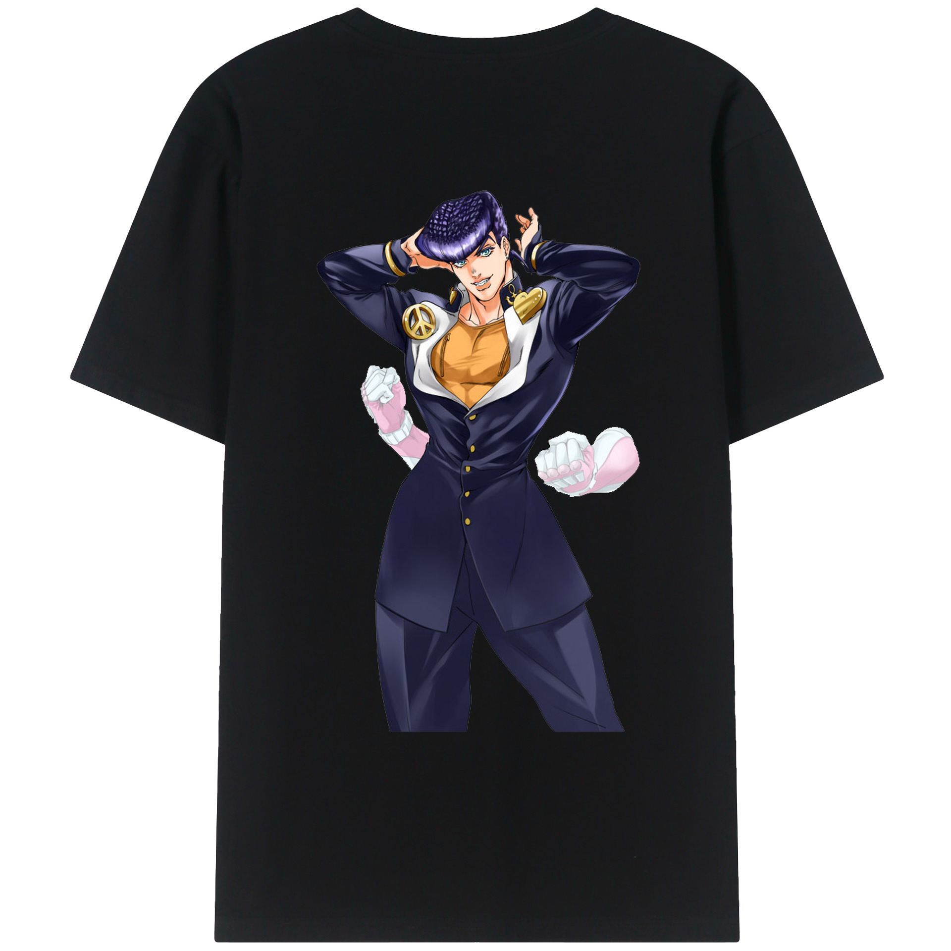 （画像用） ジョジョの奇妙な冒険 ひがしかた じょうすけ JoJo's Bizarre Adventure Higashikata Josuke レディース半袖Tシャツ(バックプリント)