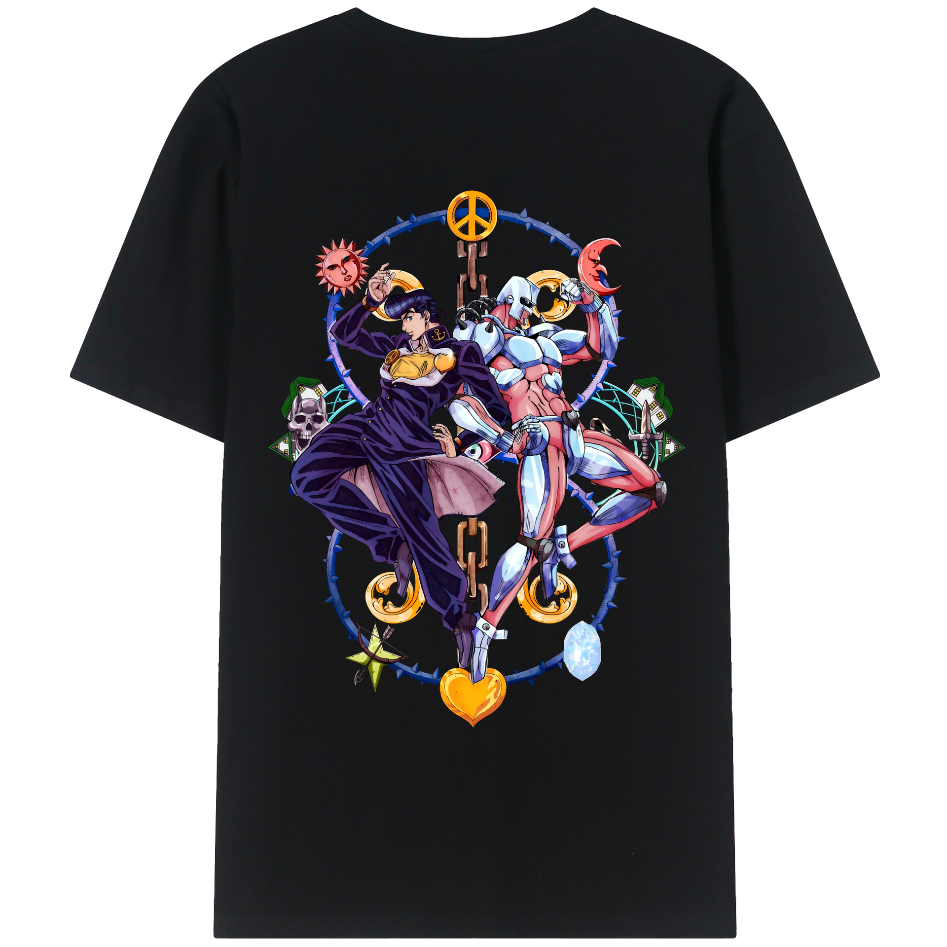 （画像用） ジョジョの奇妙な冒険 ひがしかた じょうすけ JoJo's Bizarre Adventure Higashikata Josuke レディース半袖Tシャツ(バックプリント)