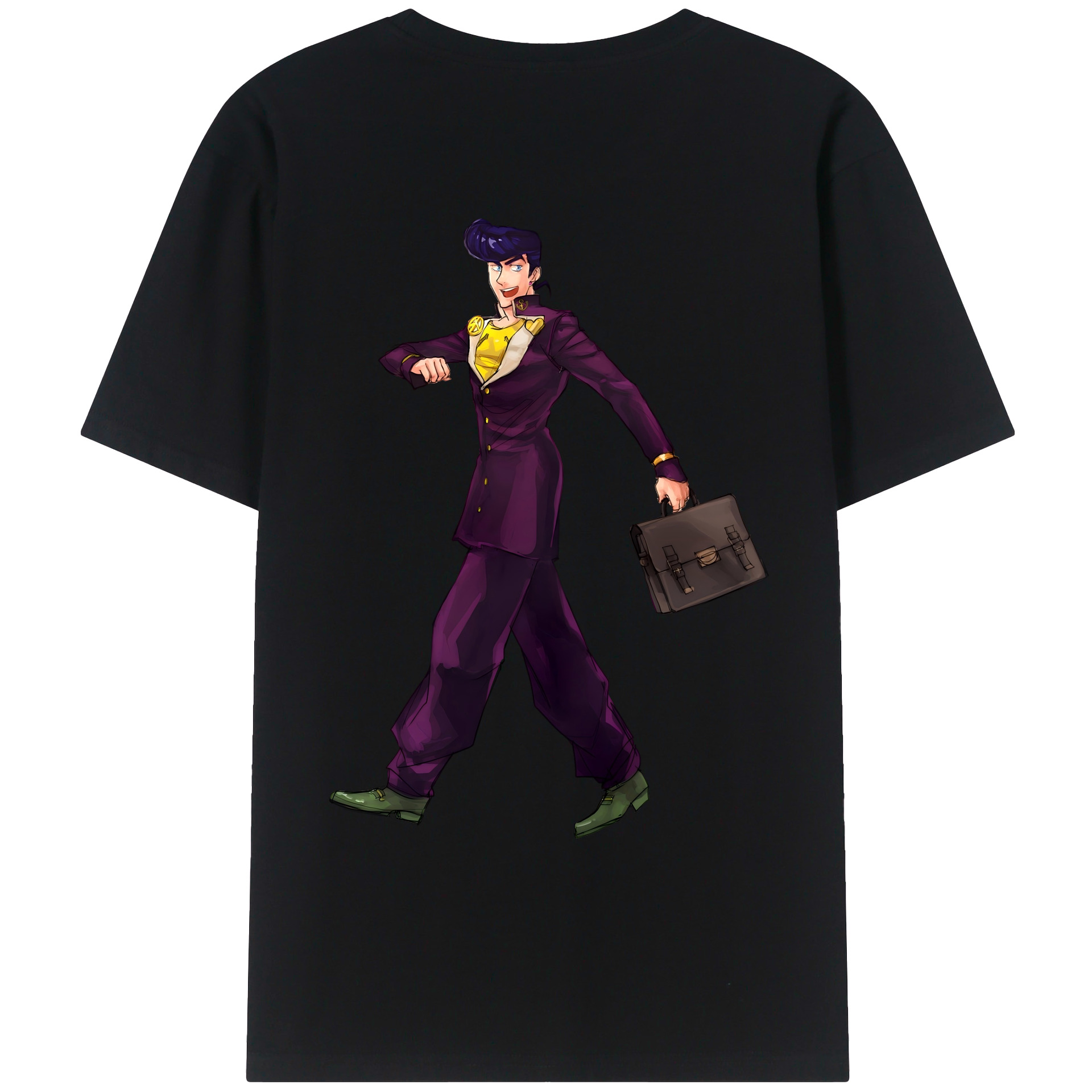 （画像用） ジョジョの奇妙な冒険 ひがしかた じょうすけ JoJo's Bizarre Adventure Higashikata Josuke レディース半袖Tシャツ(バックプリント)