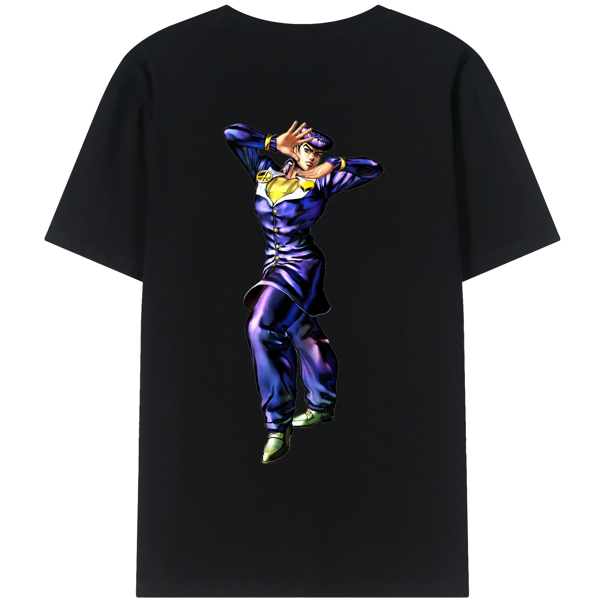 （画像用） ジョジョの奇妙な冒険 ひがしかた じょうすけ JoJo's Bizarre Adventure Higashikata Josuke レディース半袖Tシャツ(バックプリント)