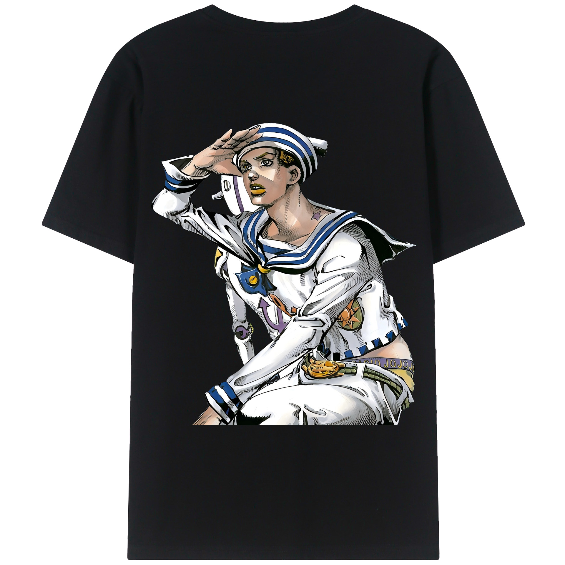 （画像用） ジョジョの奇妙な冒険 東方定助 JoJo's Bizarre Adventure Higashikata Josuke レディース半袖Tシャツ(バックプリント)