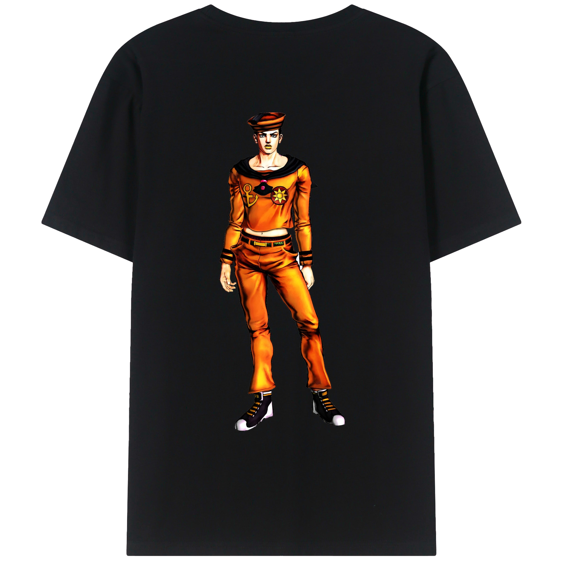 （画像用） ジョジョの奇妙な冒険 東方定助 JoJo's Bizarre Adventure Higashikata Josuke レディース半袖Tシャツ(バックプリント)