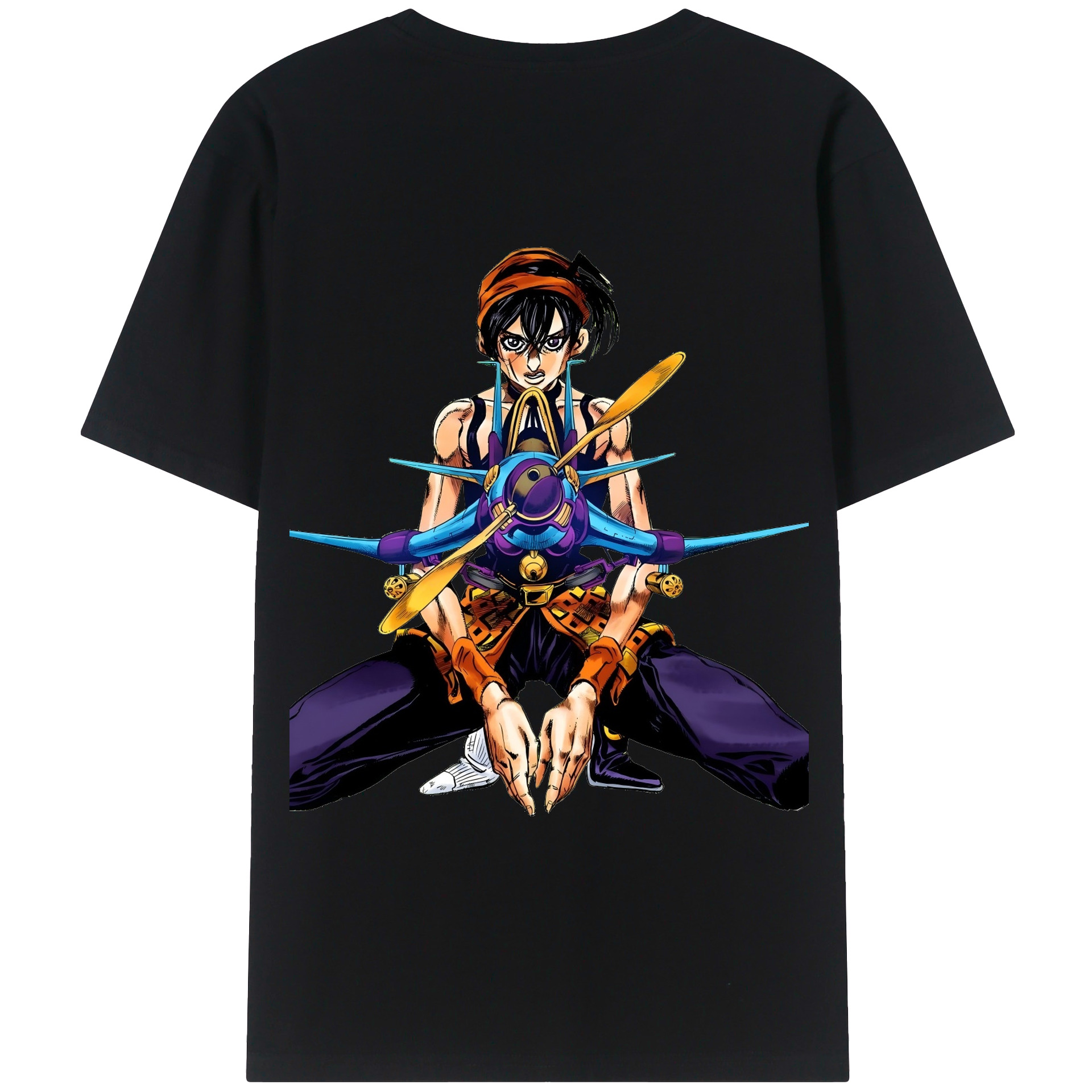 （画像用） ジョジョの奇妙な冒険 ナランチャ?ギルガ JoJo's Bizarre Adventure Narancia Ghirga レディース半袖Tシャツ(バックプリント)