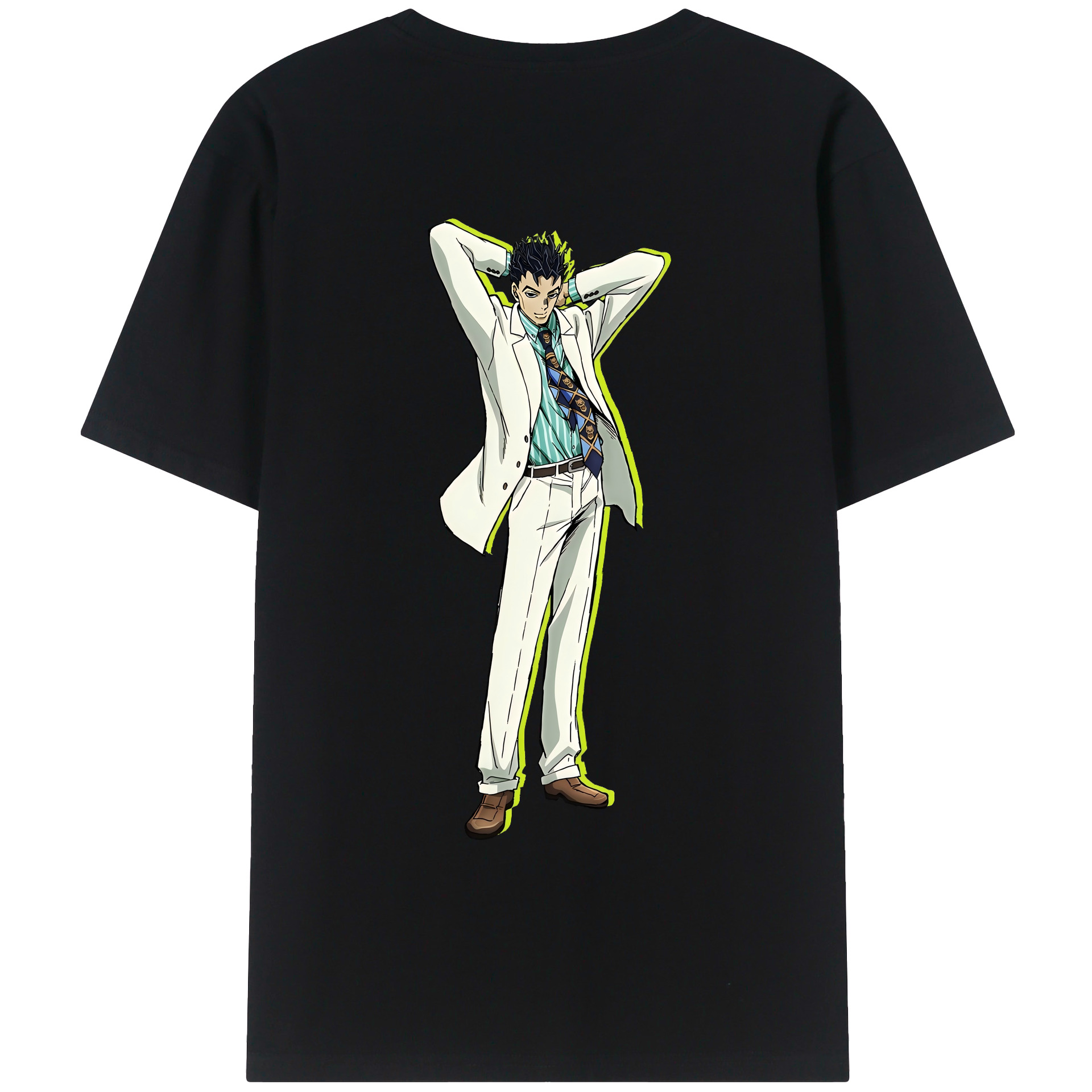 （画像用） ジョジョの奇妙な冒険 きら よしかげ JoJo's Bizarre Adventure Kira Yoshikage レディース半袖Tシャツ(バックプリント)