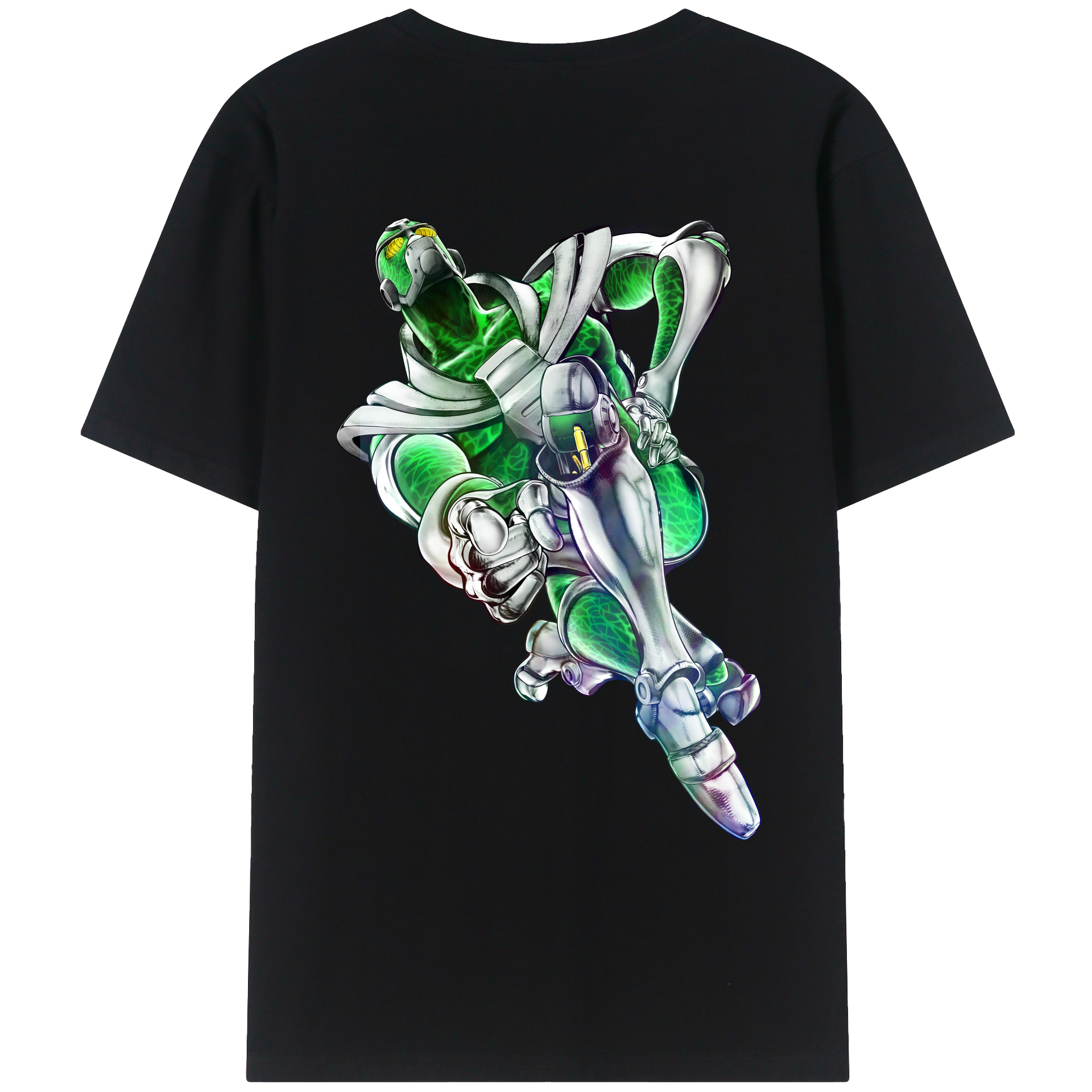 （画像用） ジョジョの奇妙な冒険 花京院 典明（かきょういん のりあき） JoJo's Bizarre Adventure Kakyoin Noriaki レディース半袖Tシャツ(バックプリント)