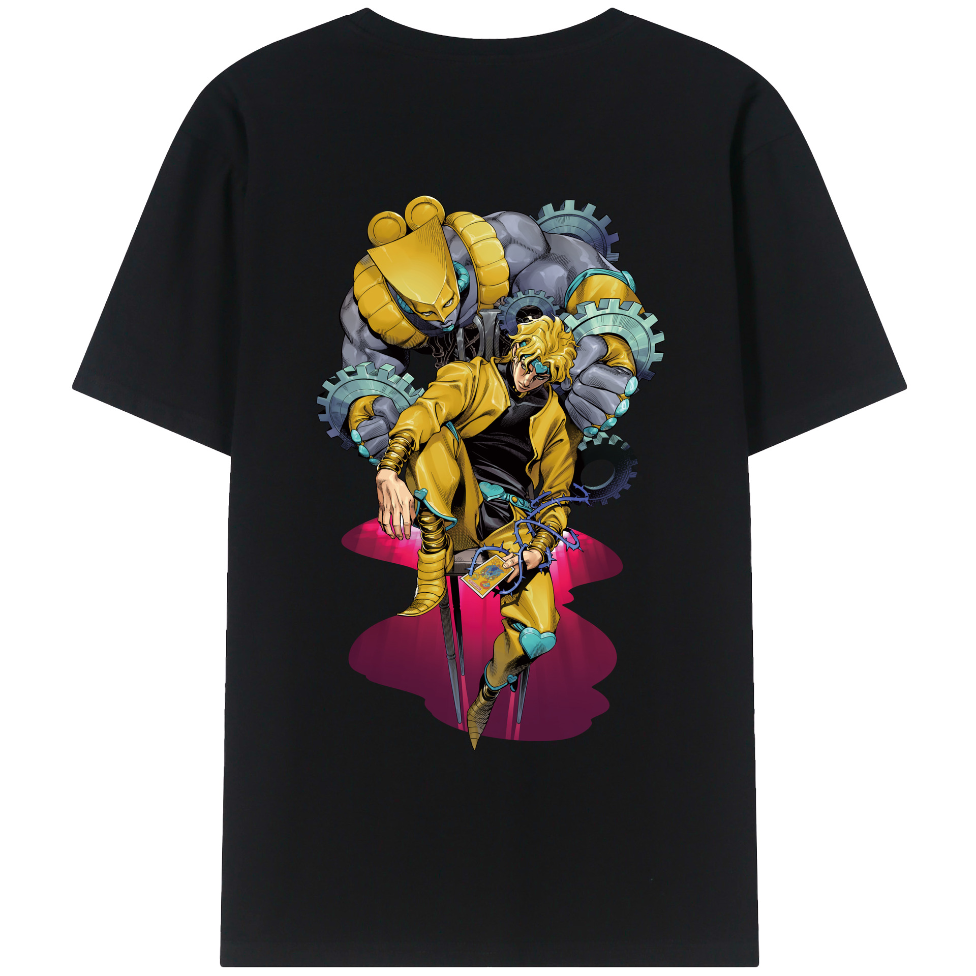 （画像用） ジョジョの奇妙な冒険 ディオ?ブランドー JoJo's Bizarre Adventure Dio Brando レディース半袖Tシャツ(バックプリント)