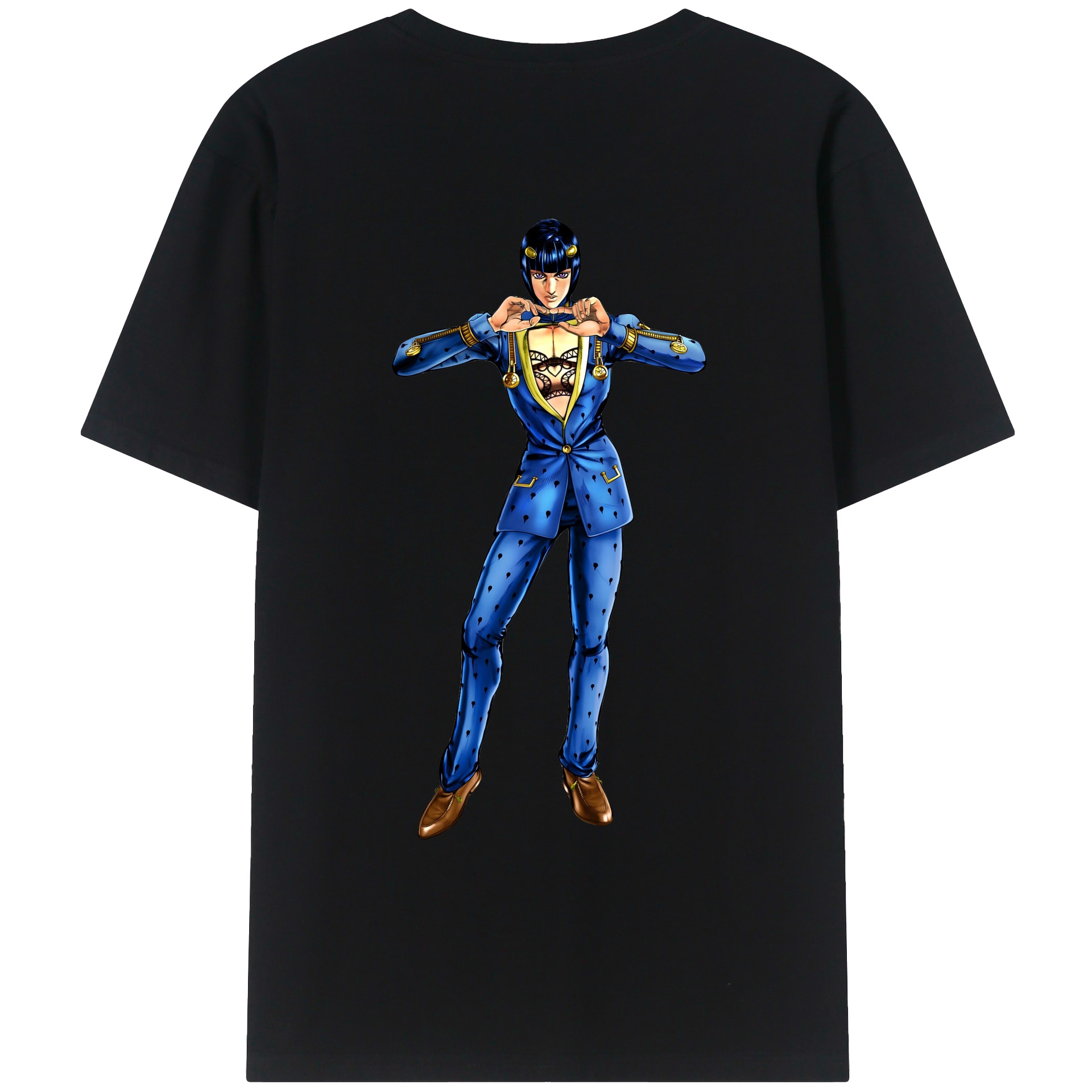 （画像用） ジョジョの奇妙な冒険 ブローノ?ブチャラティ JoJo's Bizarre Adventure Bruno Bucciarati レディース半袖Tシャツ(バックプリント)