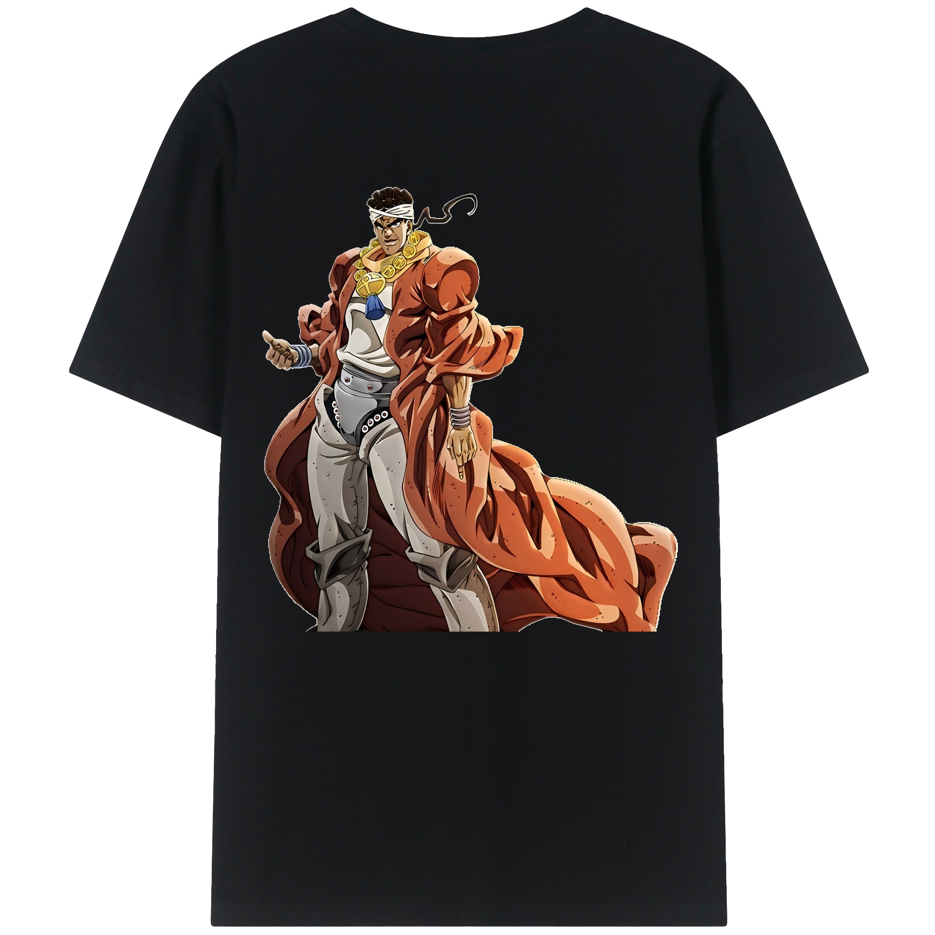 （画像用） ジョジョの奇妙な冒険 ムハンマド?アブドゥル JoJo's Bizarre Adventure Muhammad Avdol レディース半袖Tシャツ(バックプリント)