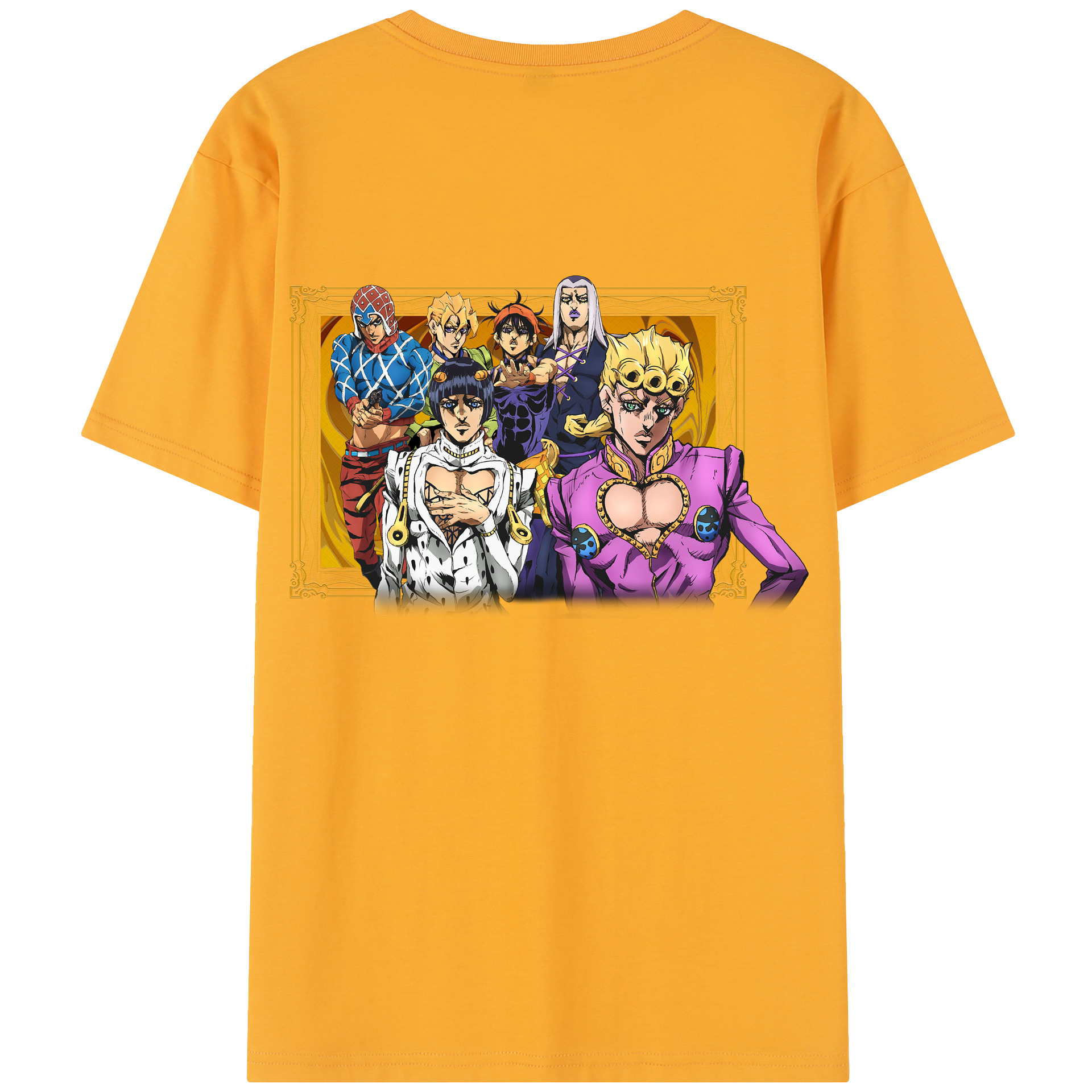 （画像用） ジョジョの奇妙な冒険 ジョルノ?ジョバァーナ JoJo's Bizarre Adventure Giorno Giovanna レディース半袖Tシャツ(バックプリント)