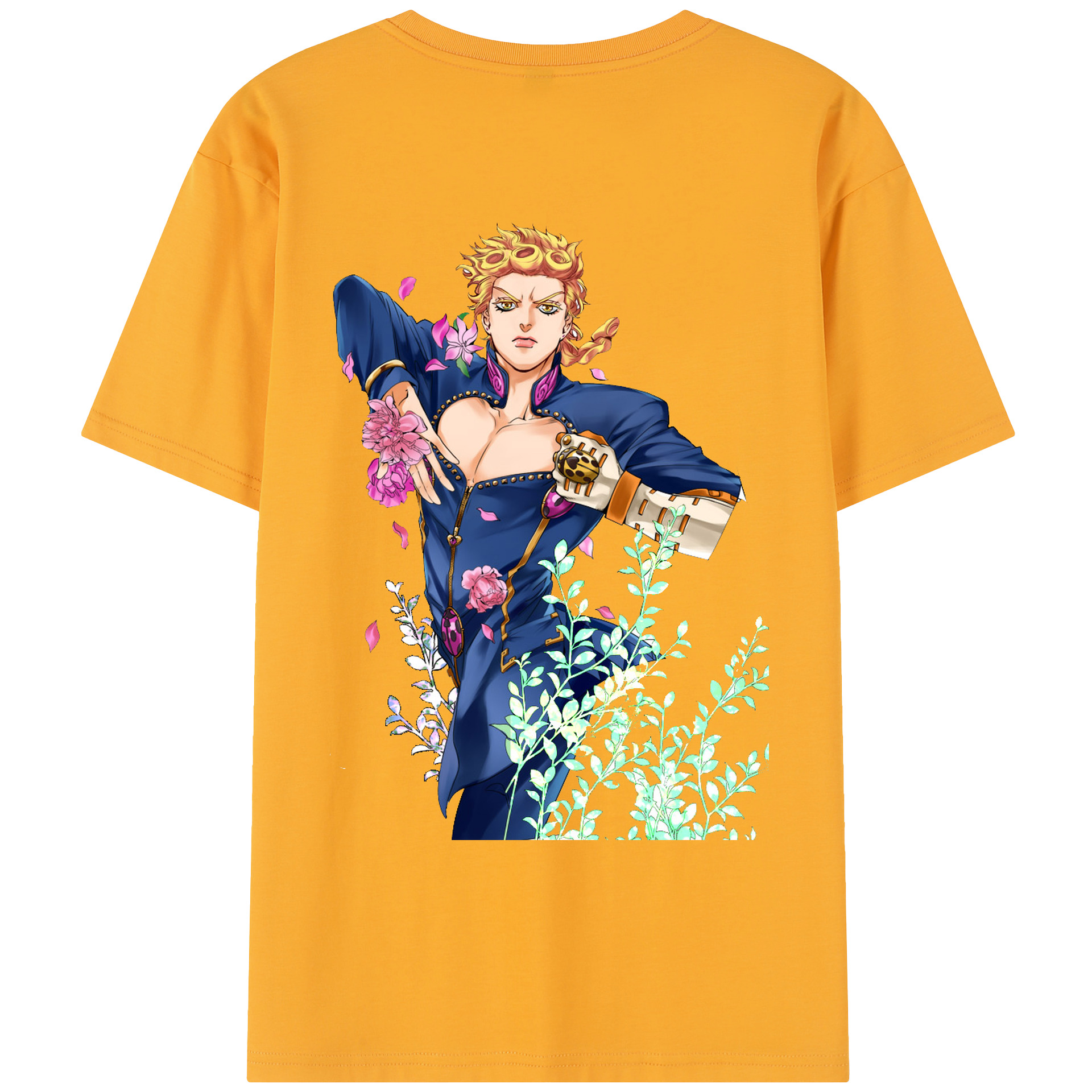 （画像用） ジョジョの奇妙な冒険 ジョルノ?ジョバァーナ JoJo's Bizarre Adventure Giorno Giovanna レディース半袖Tシャツ(バックプリント)