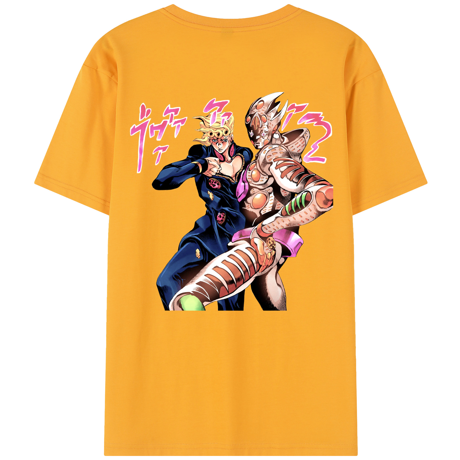 （画像用） ジョジョの奇妙な冒険 ジョルノ?ジョバァーナ JoJo's Bizarre Adventure Giorno Giovanna レディース半袖Tシャツ(バックプリント)