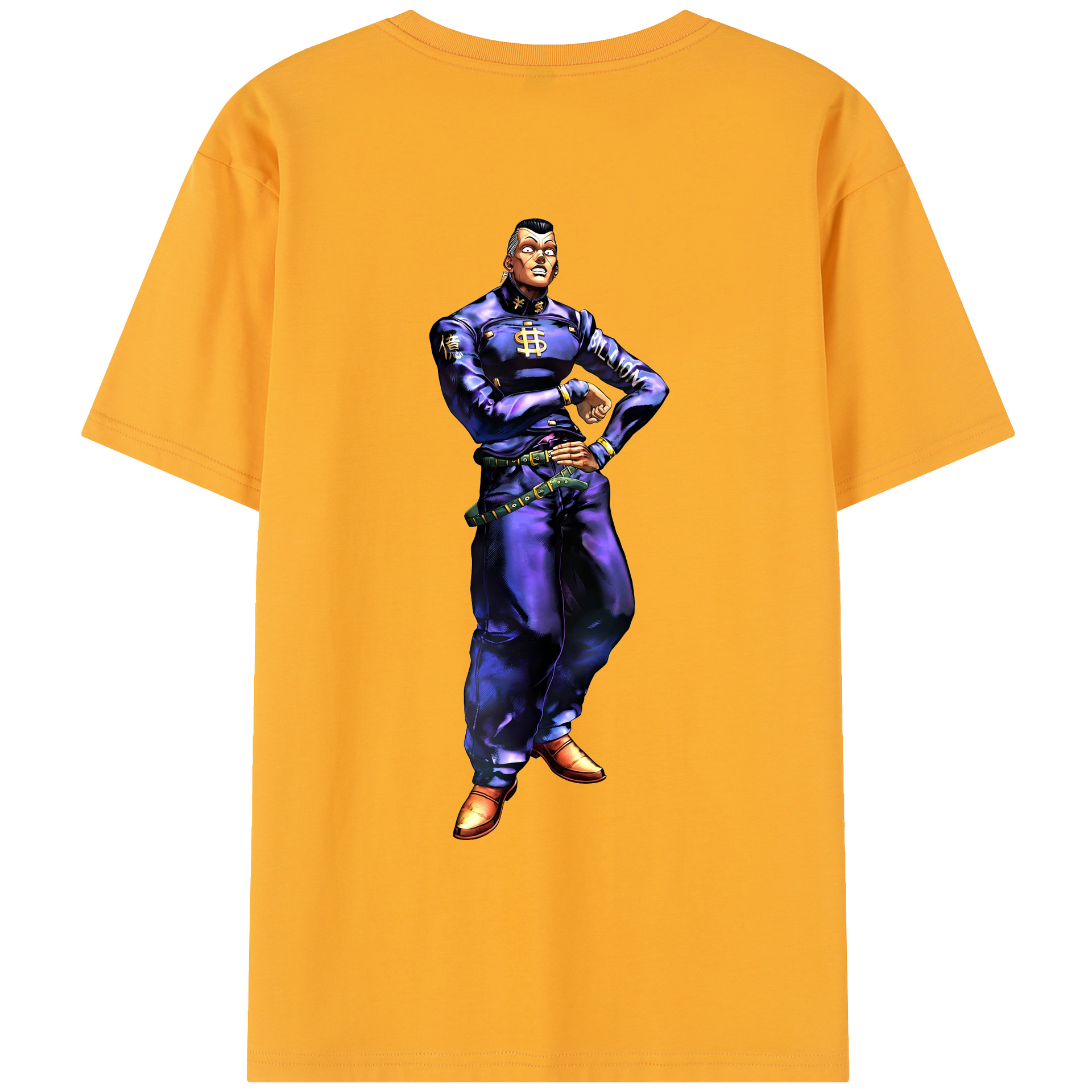 （画像用） ジョジョの奇妙な冒険 虹村億泰 にじむら おくやす JoJo's Bizarre Adventure Nijimura Okuyasu レディース半袖Tシャツ(バックプリント)