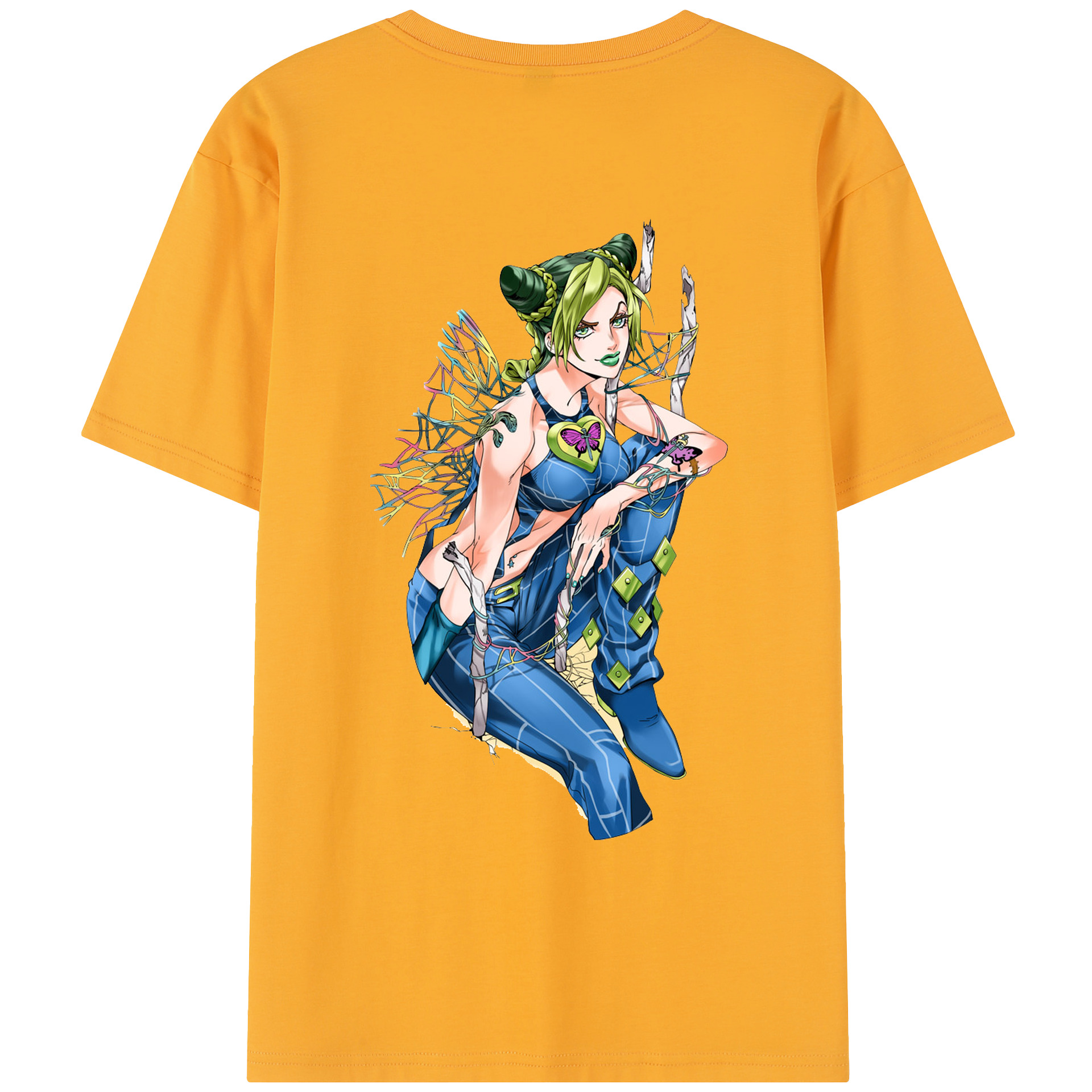 （画像用） "ジョジョの奇妙な冒険 くうじょう ジョリーン JoJo's Bizarre Adventure Jolyne Cujoh " レディース半袖Tシャツ(バックプリント)