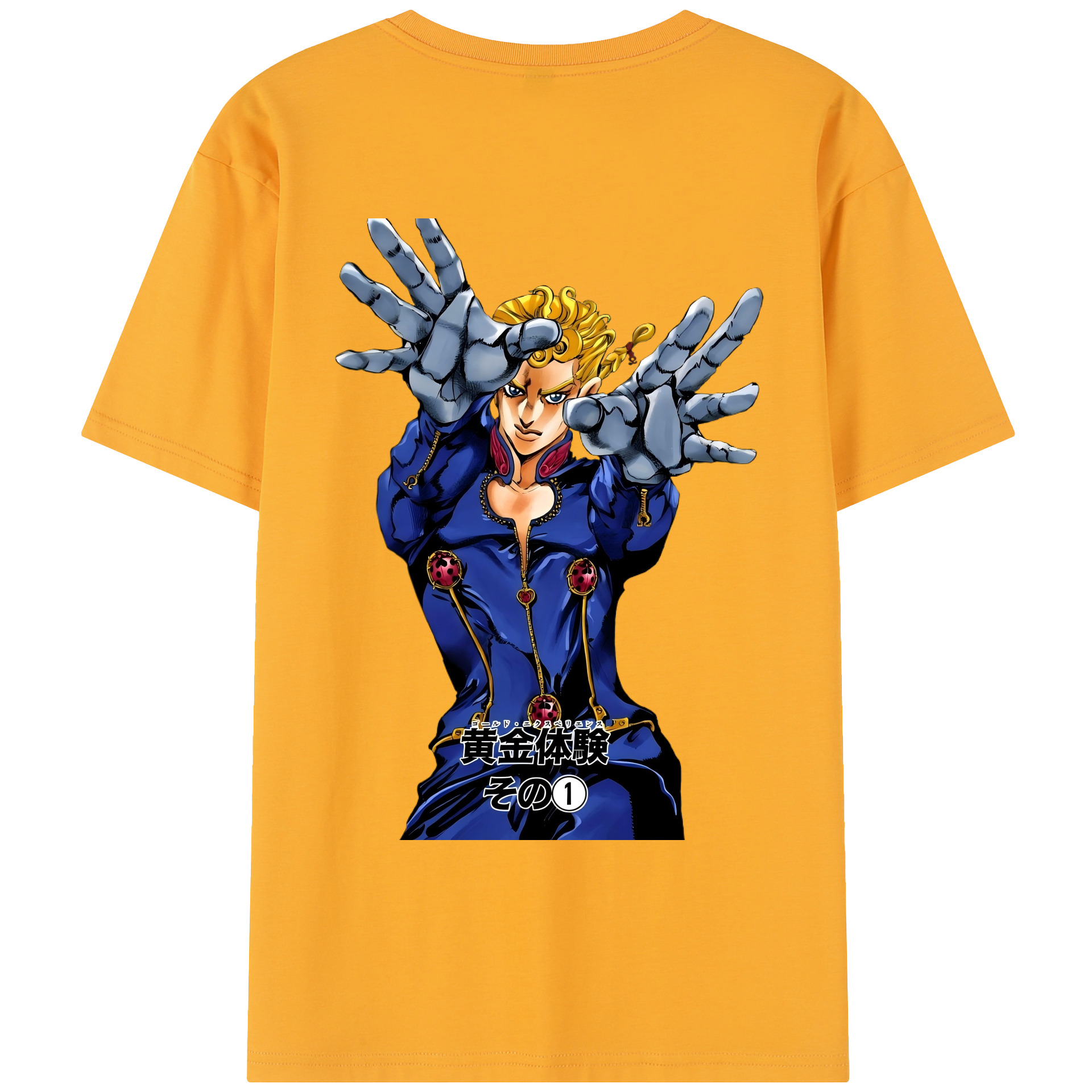（画像用） ジョジョの奇妙な冒険 ジョルノ?ジョバァーナ JoJo's Bizarre Adventure Giorno Giovanna レディース半袖Tシャツ(バックプリント)