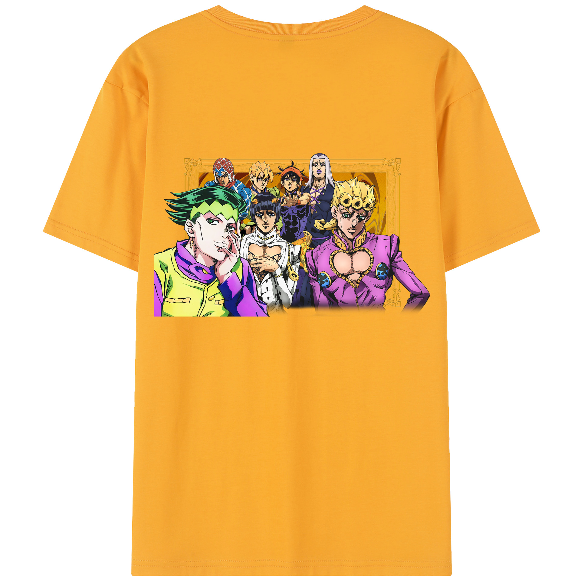 （画像用） ジョジョの奇妙な冒険 ジョルノ?ジョバァーナ JoJo's Bizarre Adventure Giorno Giovanna レディース半袖Tシャツ(バックプリント)