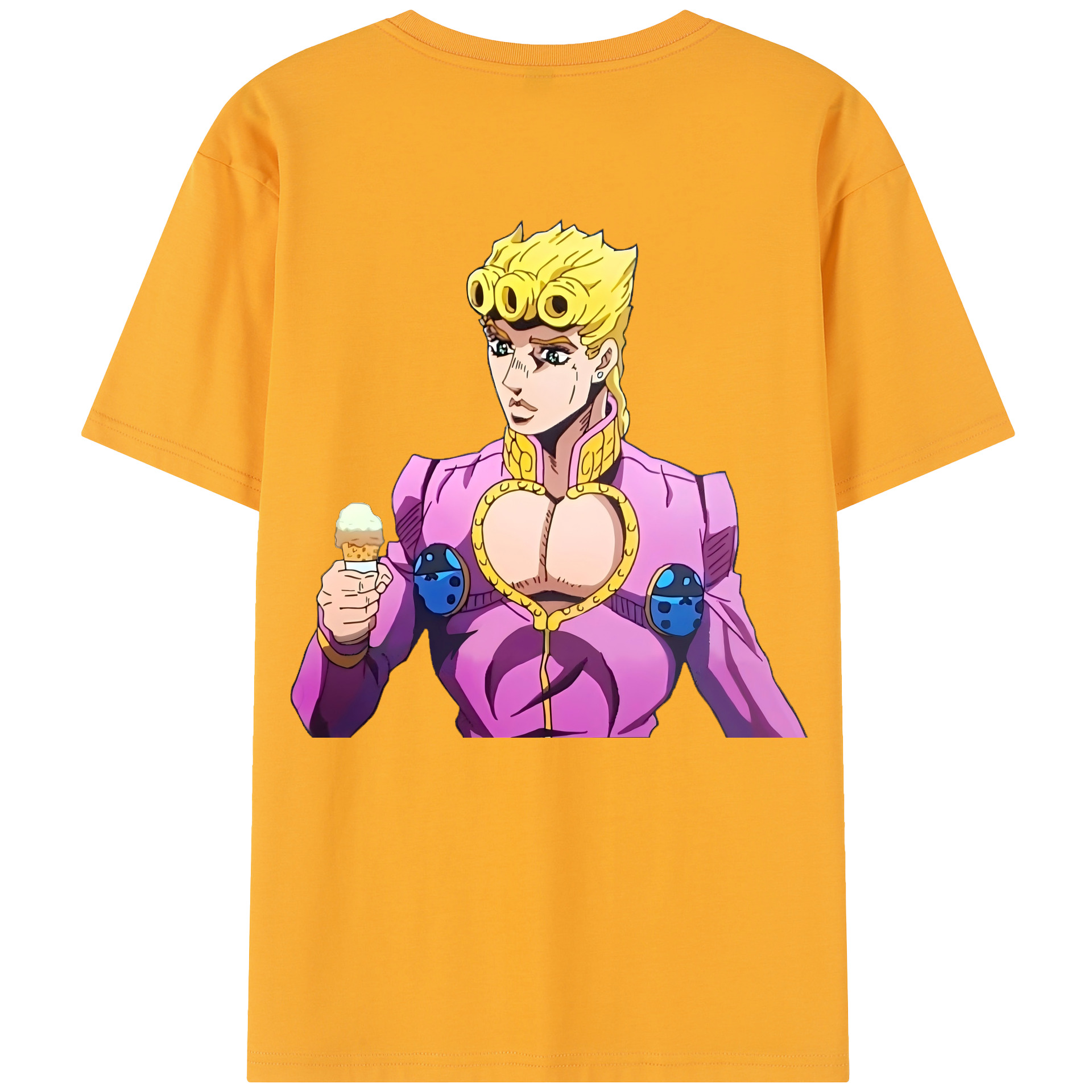 （画像用） ジョジョの奇妙な冒険 ジョルノ?ジョバァーナ JoJo's Bizarre Adventure Giorno Giovanna レディース半袖Tシャツ(バックプリント)