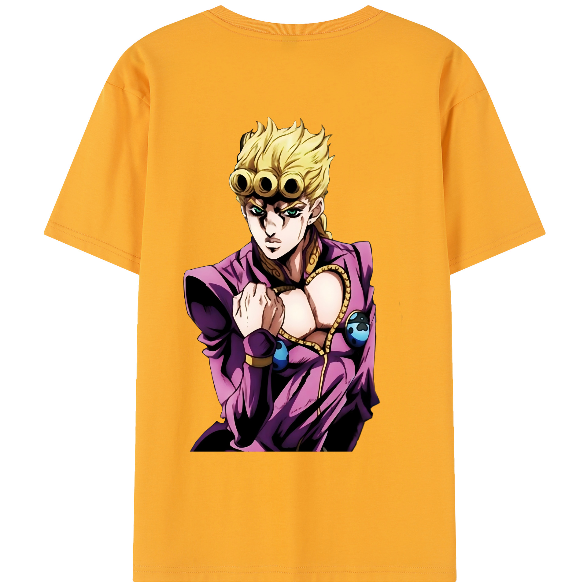 （画像用） ジョジョの奇妙な冒険 ジョルノ?ジョバァーナ JoJo's Bizarre Adventure Giorno Giovanna レディース半袖Tシャツ(バックプリント)