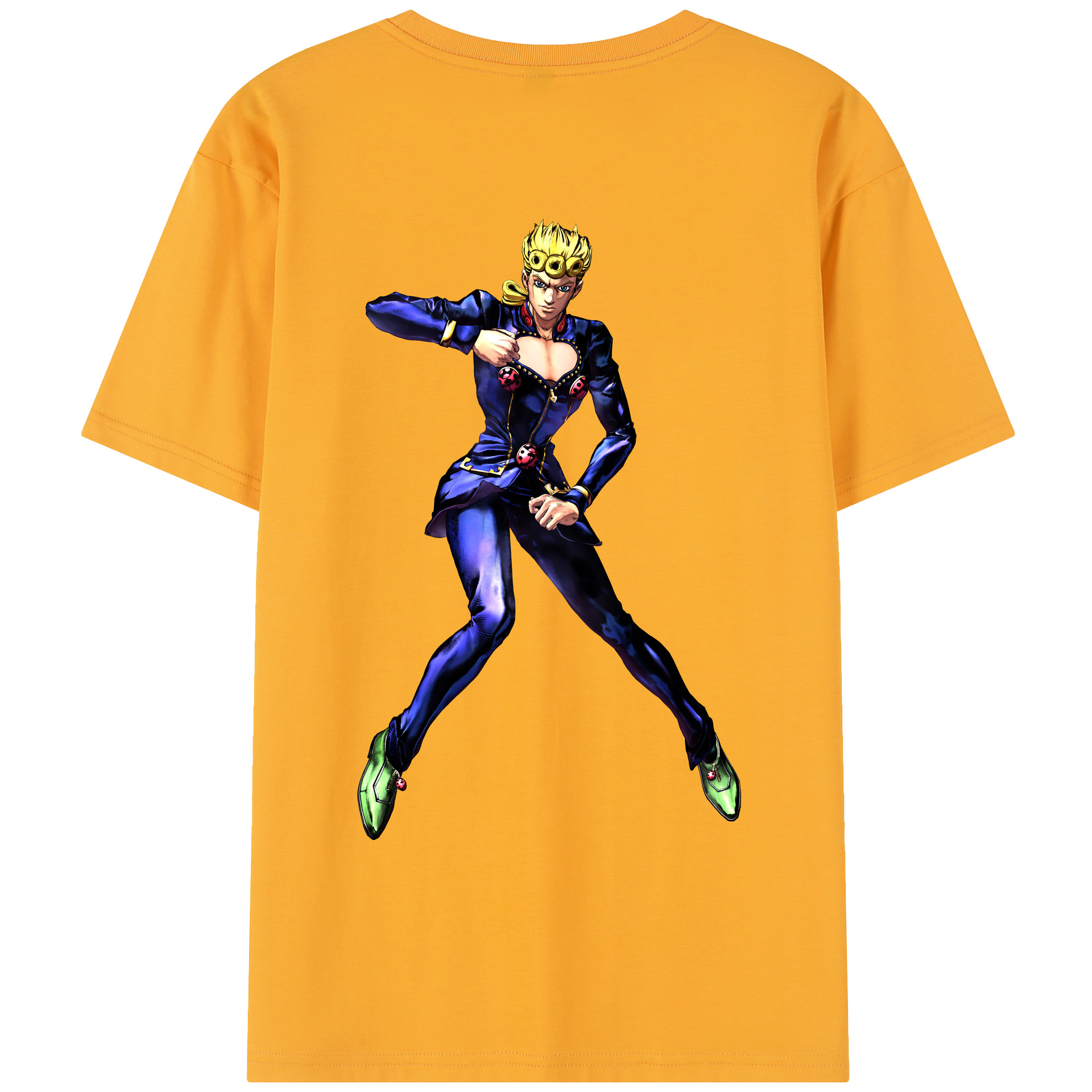 （画像用） ジョジョの奇妙な冒険 ジョルノ?ジョバァーナ JoJo's Bizarre Adventure Giorno Giovanna レディース半袖Tシャツ(バックプリント)