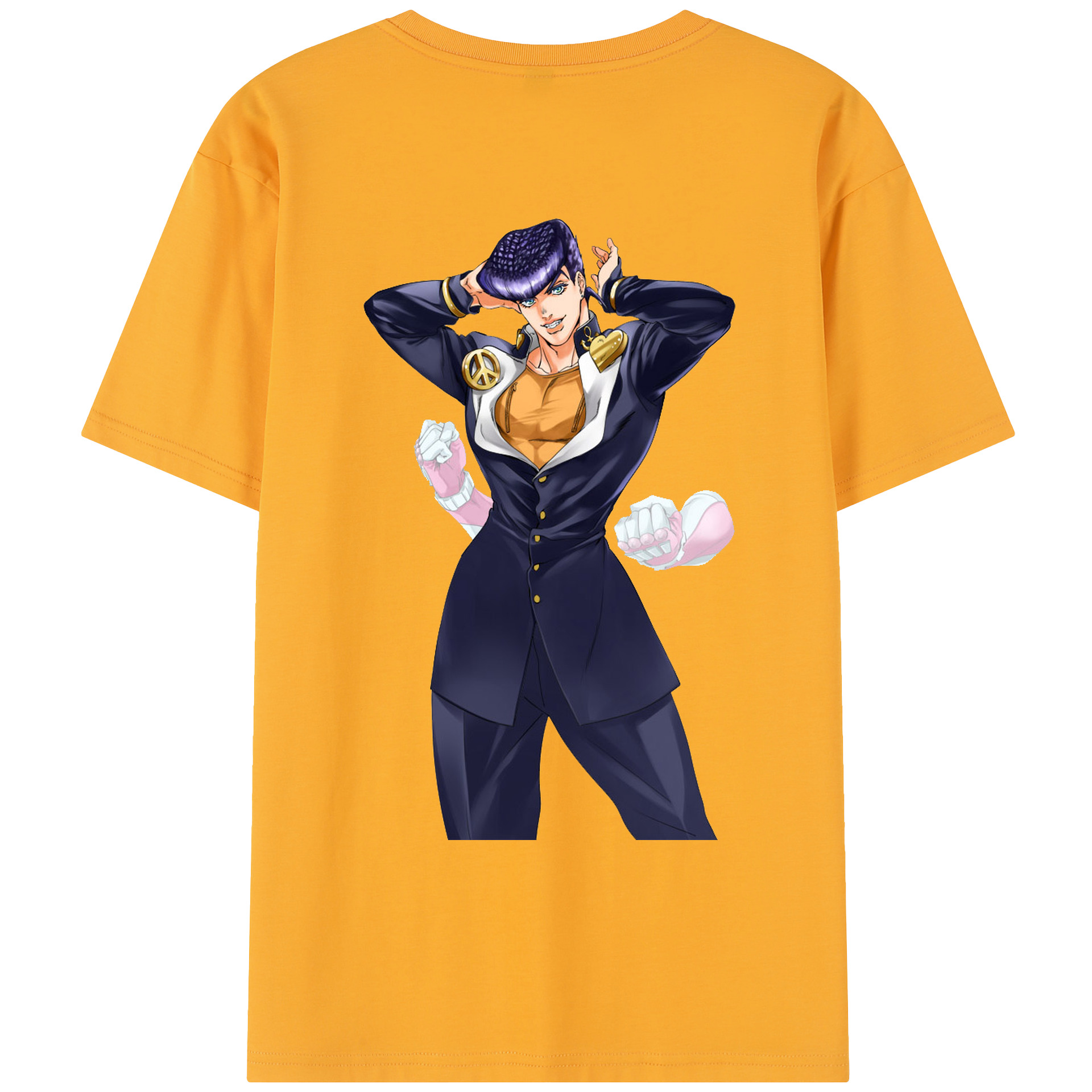 （画像用） ジョジョの奇妙な冒険 ひがしかた じょうすけ JoJo's Bizarre Adventure Higashikata Josuke レディース半袖Tシャツ(バックプリント)