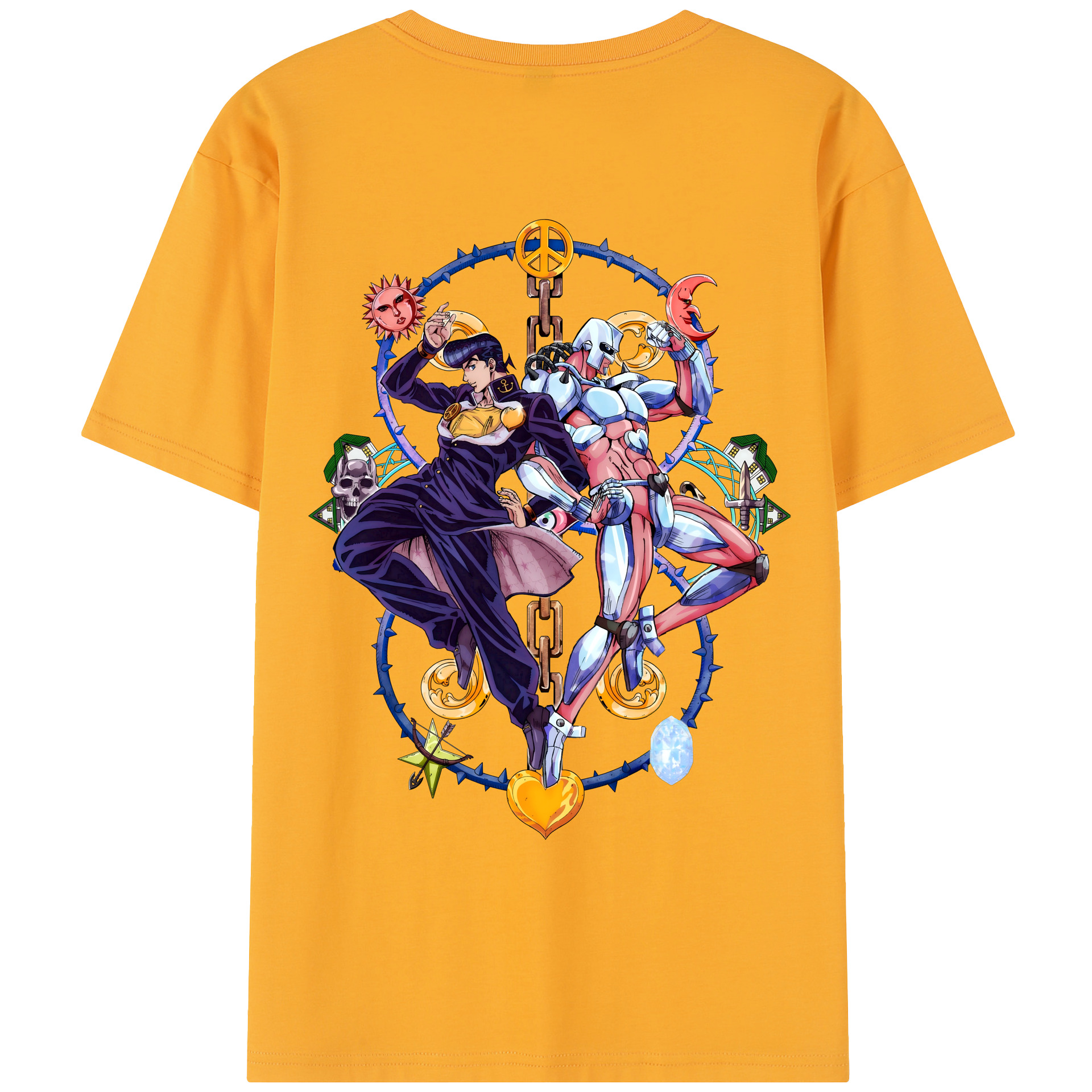 （画像用） ジョジョの奇妙な冒険 ひがしかた じょうすけ JoJo's Bizarre Adventure Higashikata Josuke レディース半袖Tシャツ(バックプリント)
