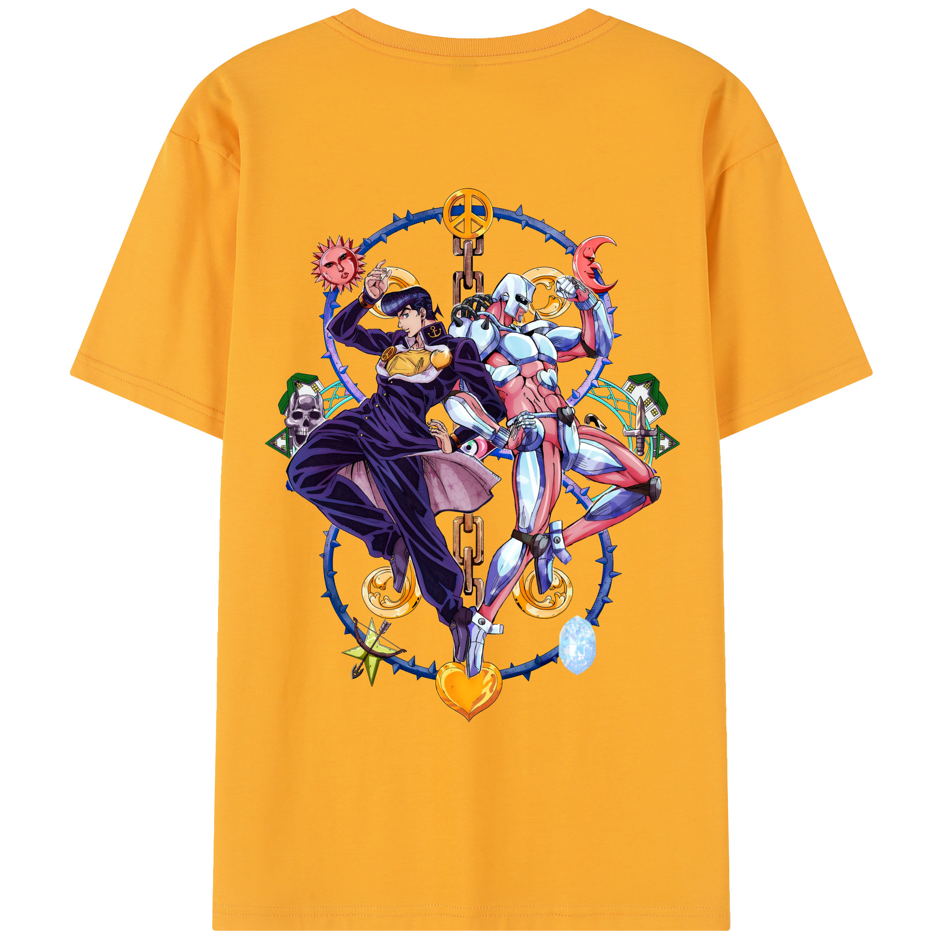 （画像用） ジョジョの奇妙な冒険 ひがしかた じょうすけ JoJo's Bizarre Adventure Higashikata Josuke レディース半袖Tシャツ(バックプリント)