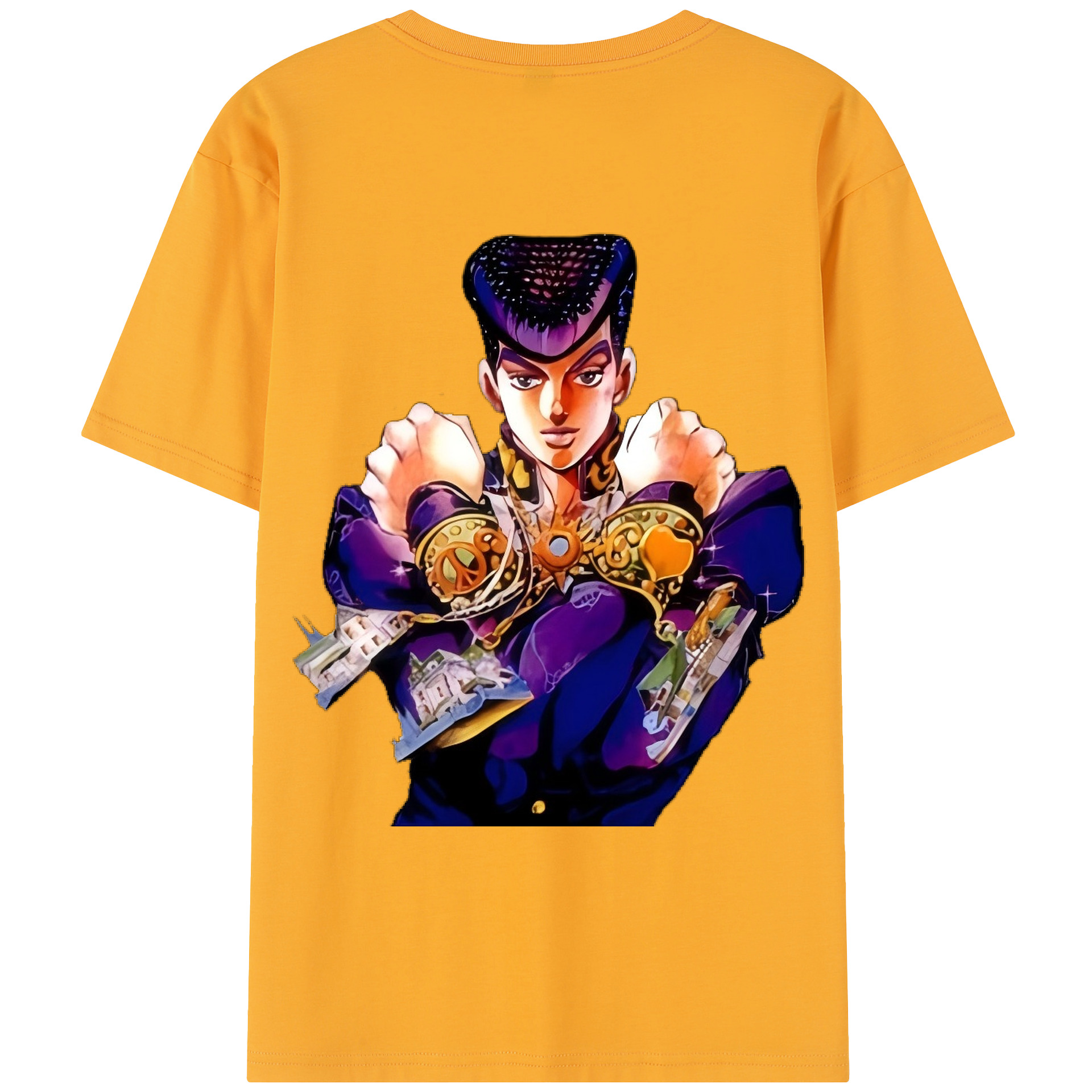 （画像用） ジョジョの奇妙な冒険 ひがしかた じょうすけ JoJo's Bizarre Adventure Higashikata Josuke レディース半袖Tシャツ(バックプリント)