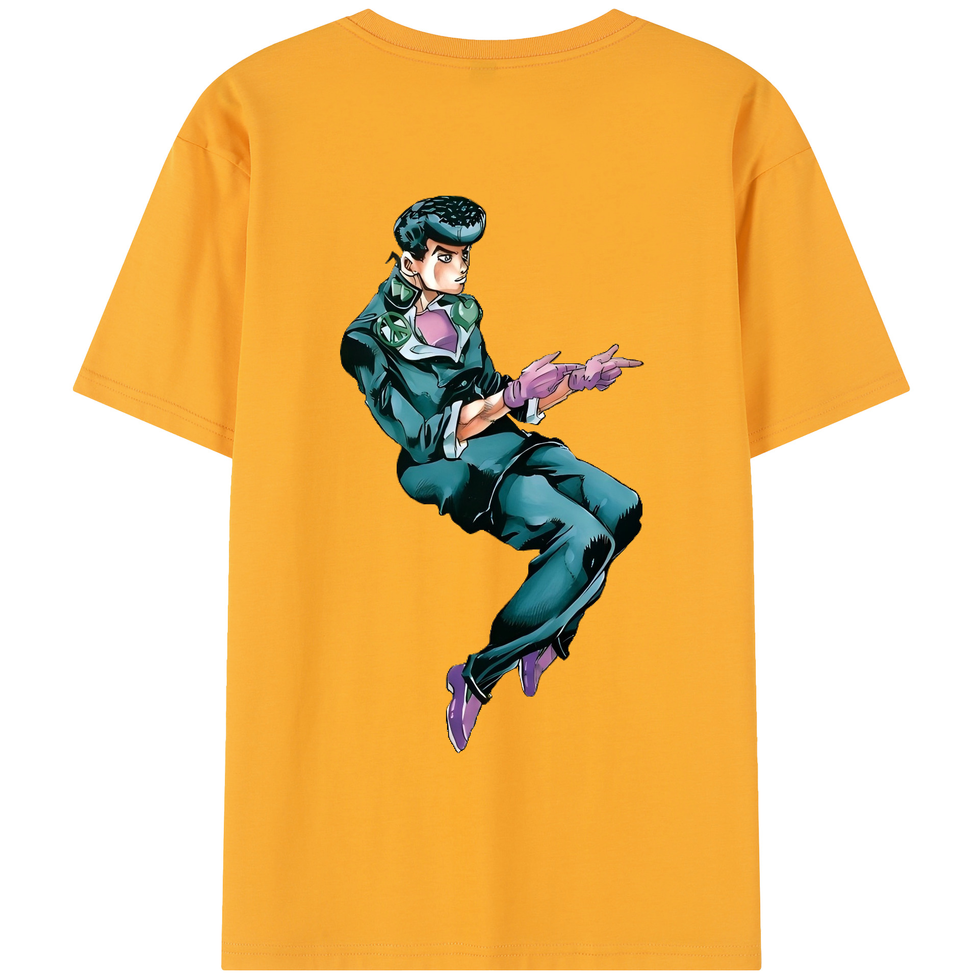 （画像用） ジョジョの奇妙な冒険 ひがしかた じょうすけ JoJo's Bizarre Adventure Higashikata Josuke レディース半袖Tシャツ(バックプリント)