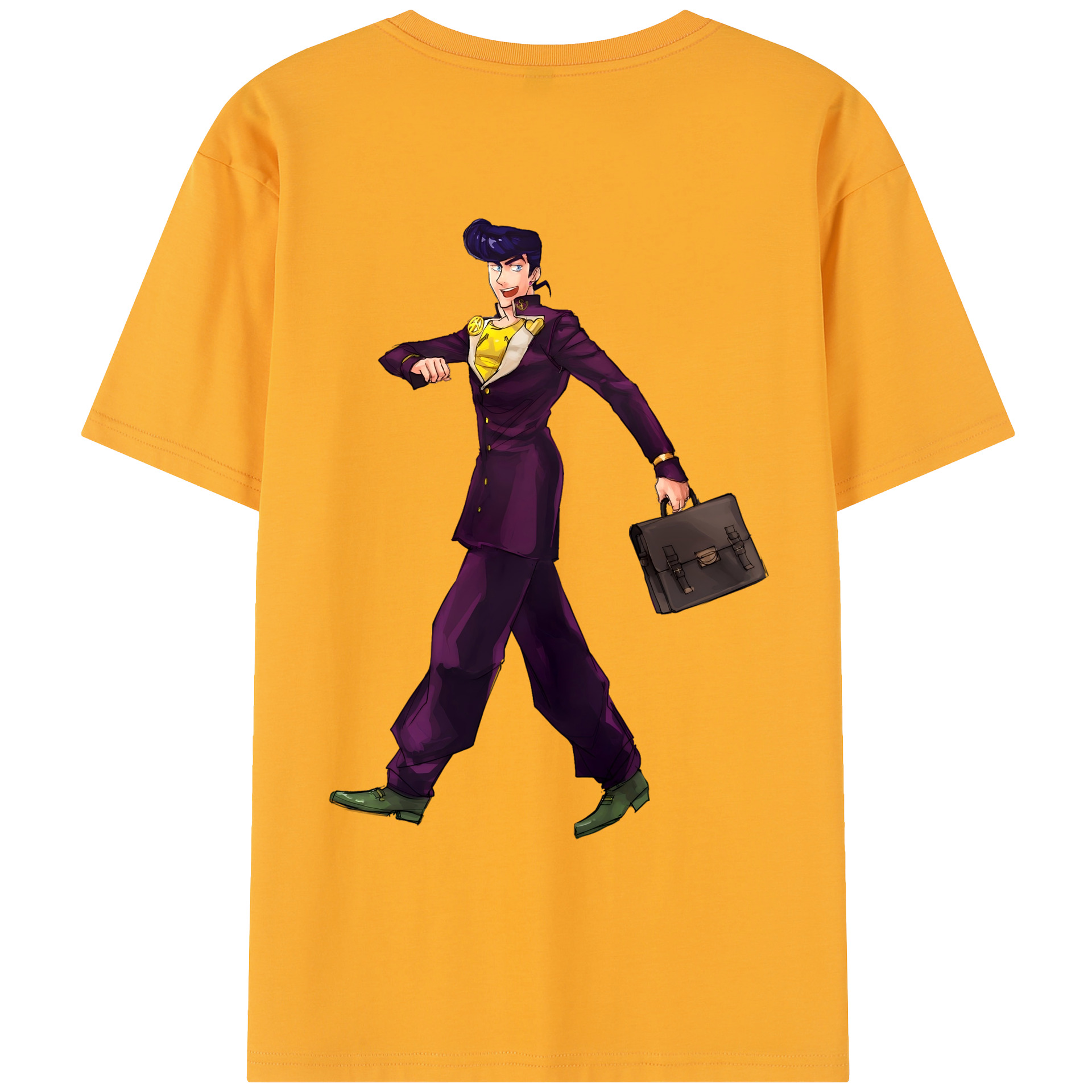 （画像用） ジョジョの奇妙な冒険 ひがしかた じょうすけ JoJo's Bizarre Adventure Higashikata Josuke レディース半袖Tシャツ(バックプリント)