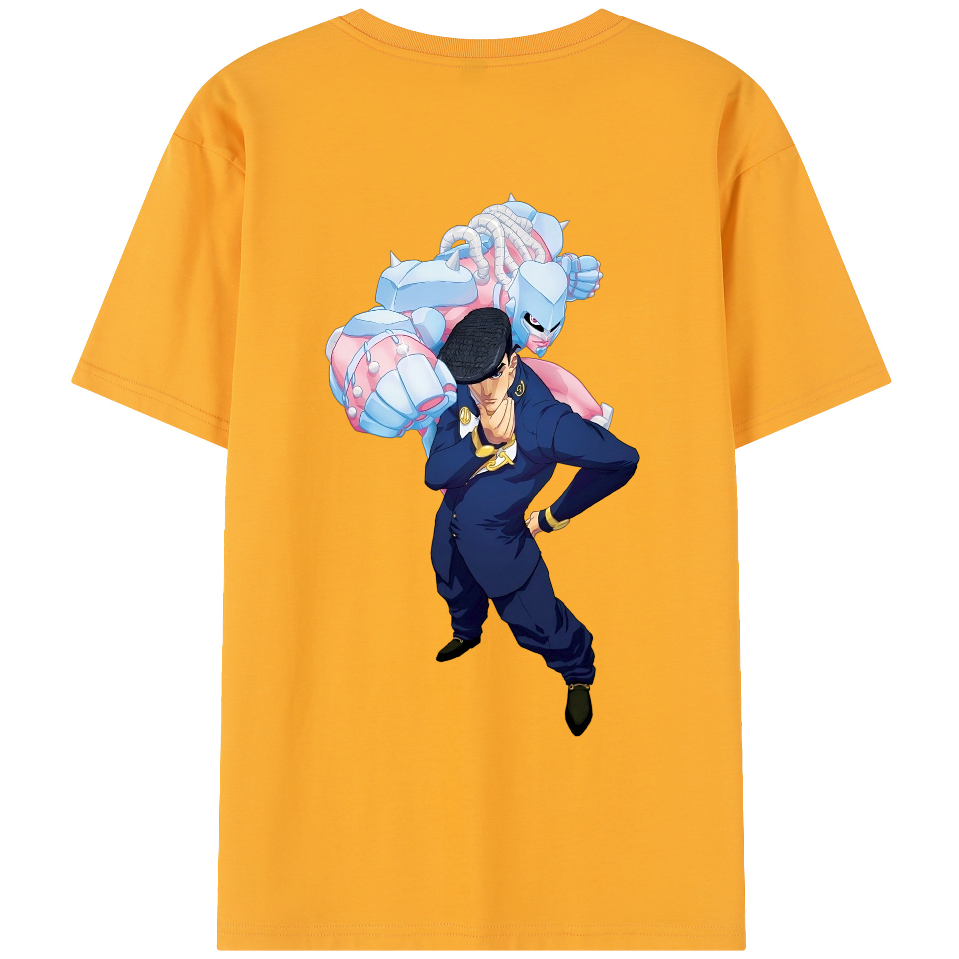 （画像用） ジョジョの奇妙な冒険 ひがしかた じょうすけ JoJo's Bizarre Adventure Higashikata Josuke レディース半袖Tシャツ(バックプリント)